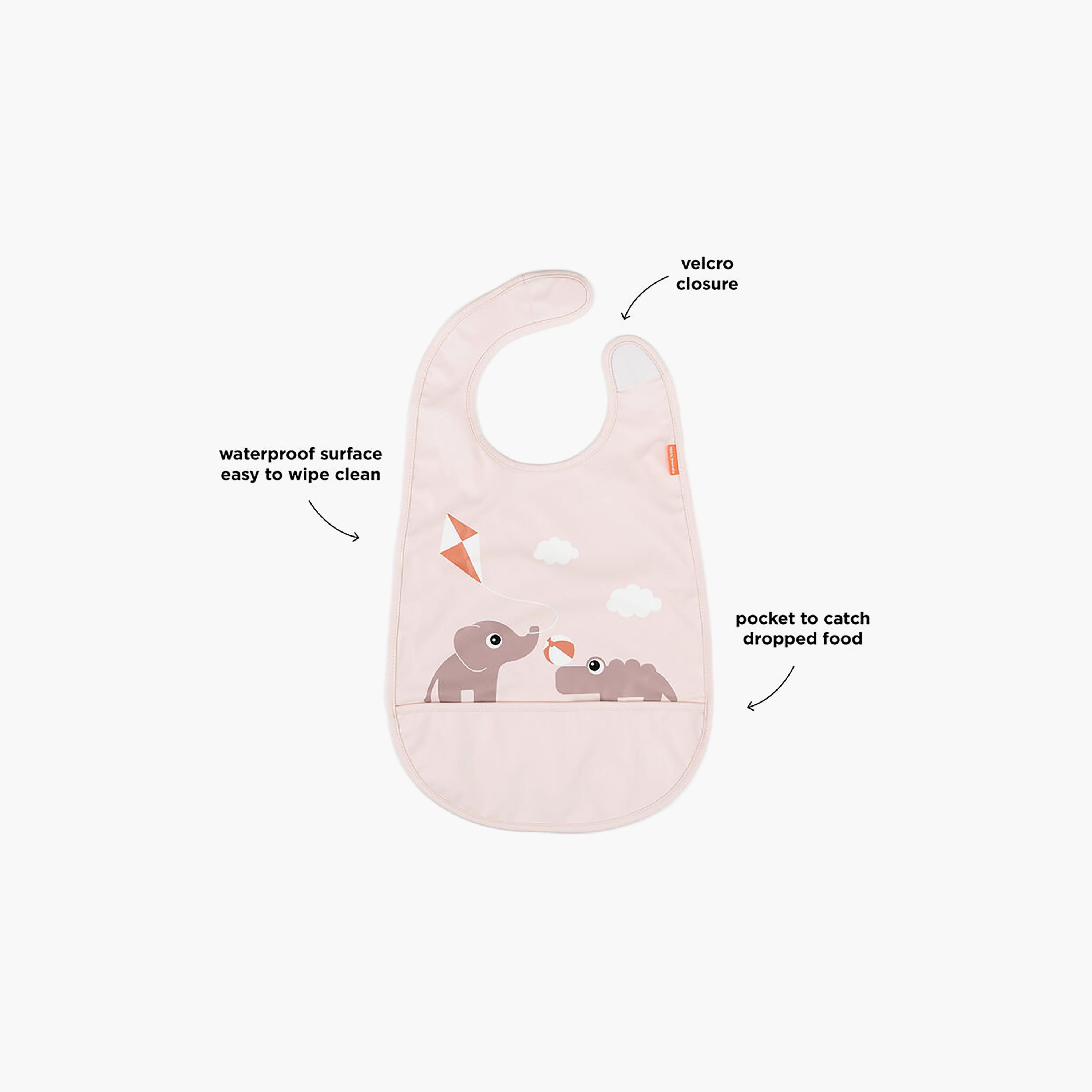 مريلة أطفال بشريط لاصق (فيلكرو) من دون باي دير-baby-feeding-bibs-image-6