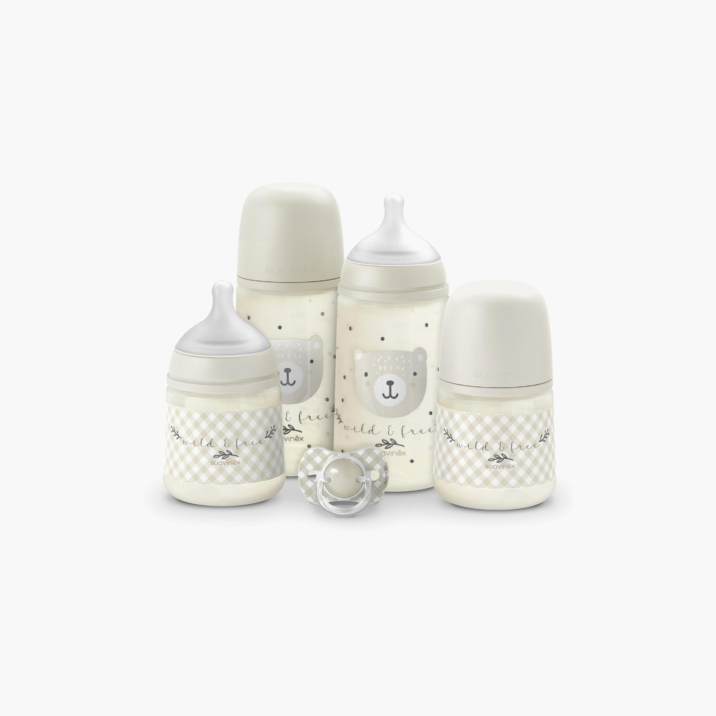 Suavinex 5-Piece Essential Feeding Bottle with Pacifier Set-baby-feeding-accessories-image-1