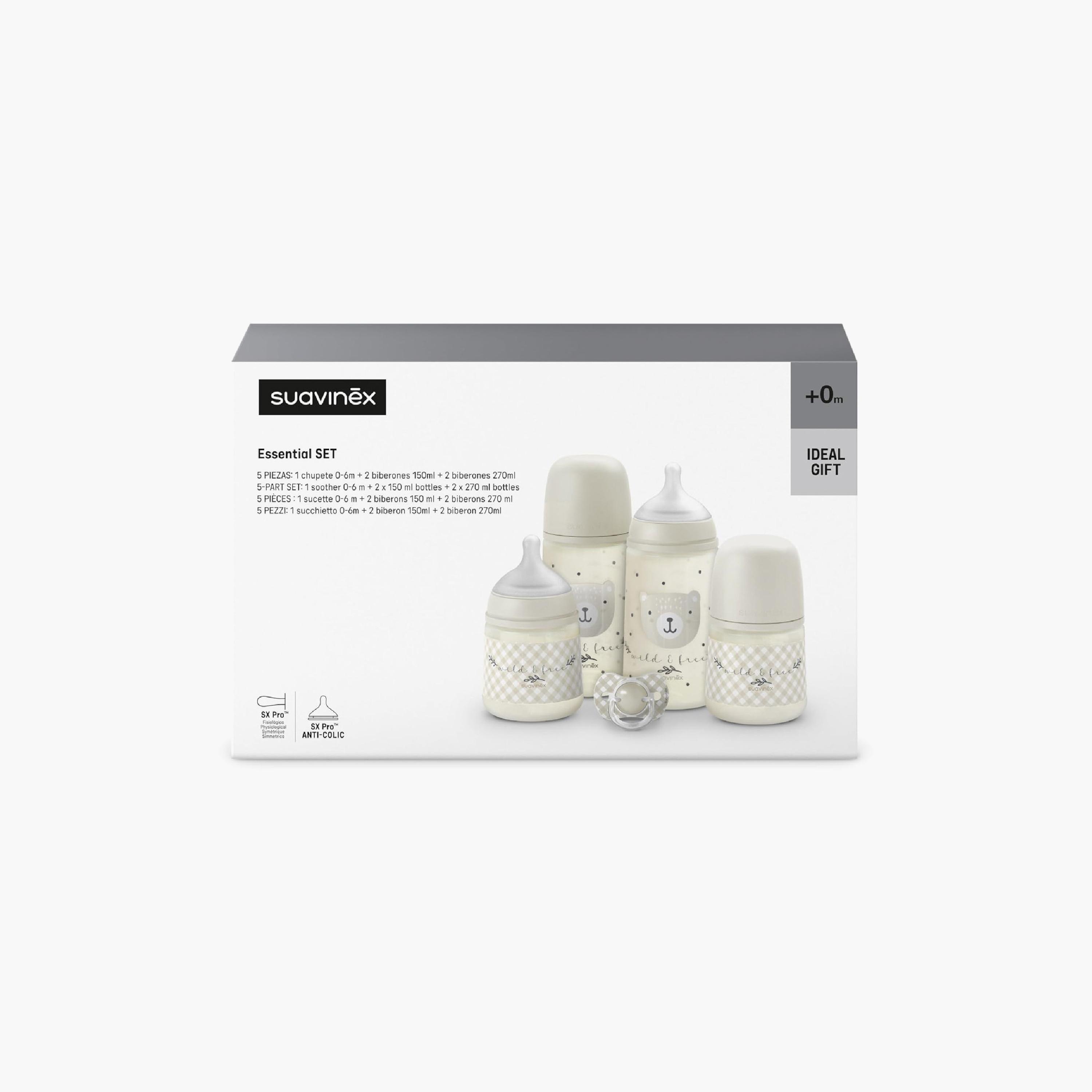 Suavinex 5-Piece Essential Feeding Bottle with Pacifier Set-baby-feeding-accessories-image-6