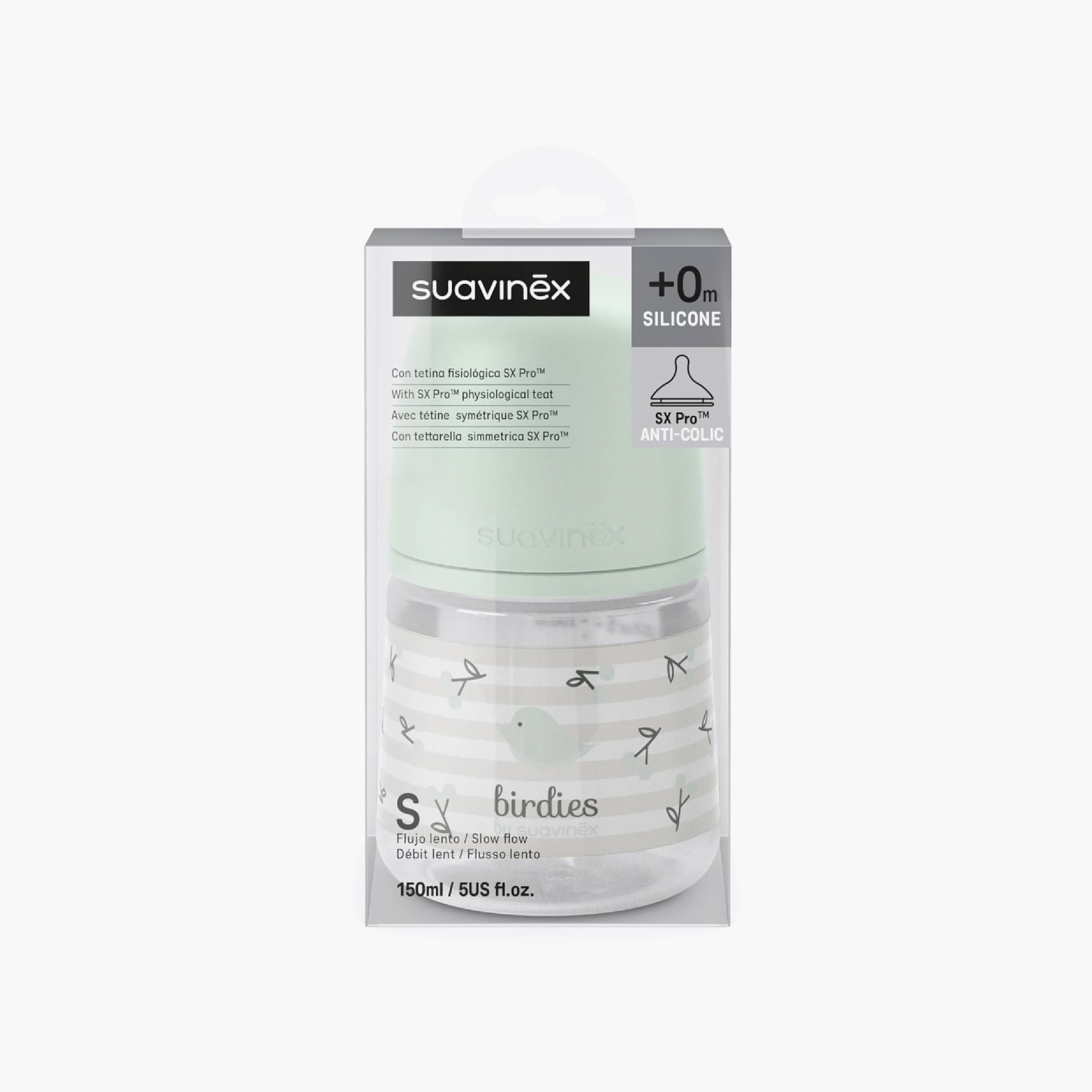 زجاجة رضاعة بيردي بحلمة سيليكون مضادة للمغص - 150 مل من سوافينكس-baby-feeding-feedingbottles-bottlesandteats-image-20