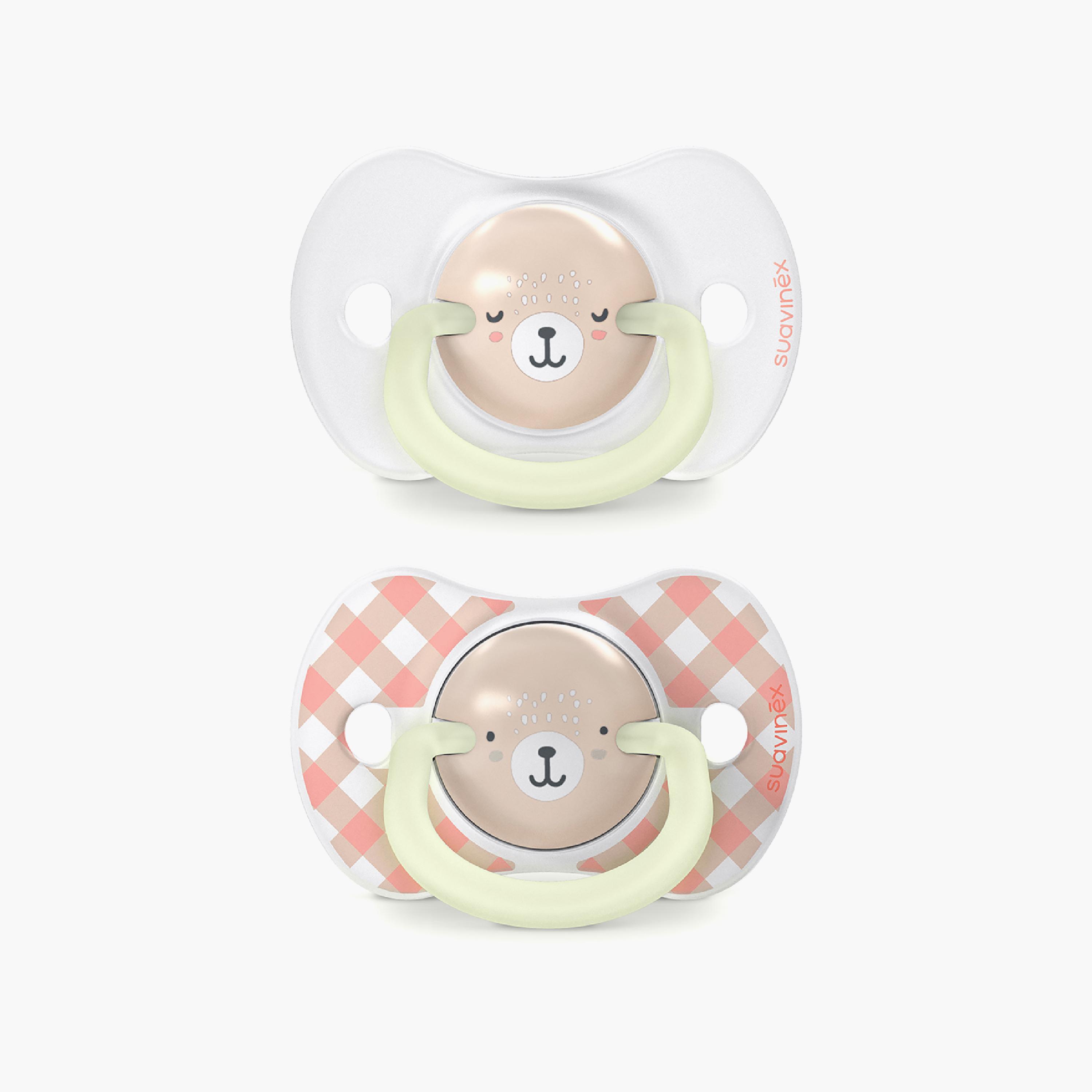 Suavinex 2-Piece Night & Day Silicone Pacifiers with Case - 0-6 Months-baby-feeding-pacifiers-image-1