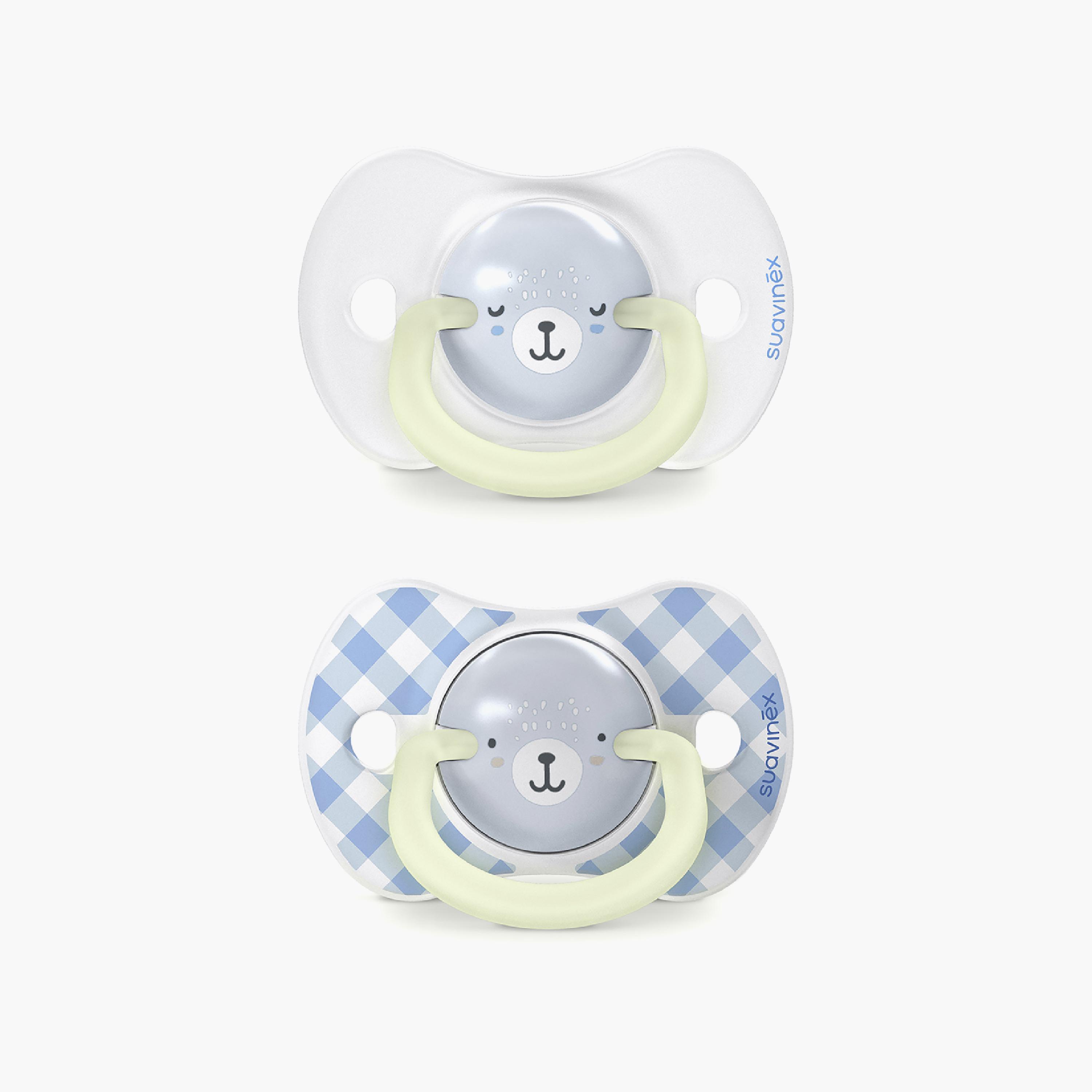 Suavinex 2-Piece Night & Day Silicone Pacifiers with Case - 6-18 Months-baby-feeding-pacifiers-image-1