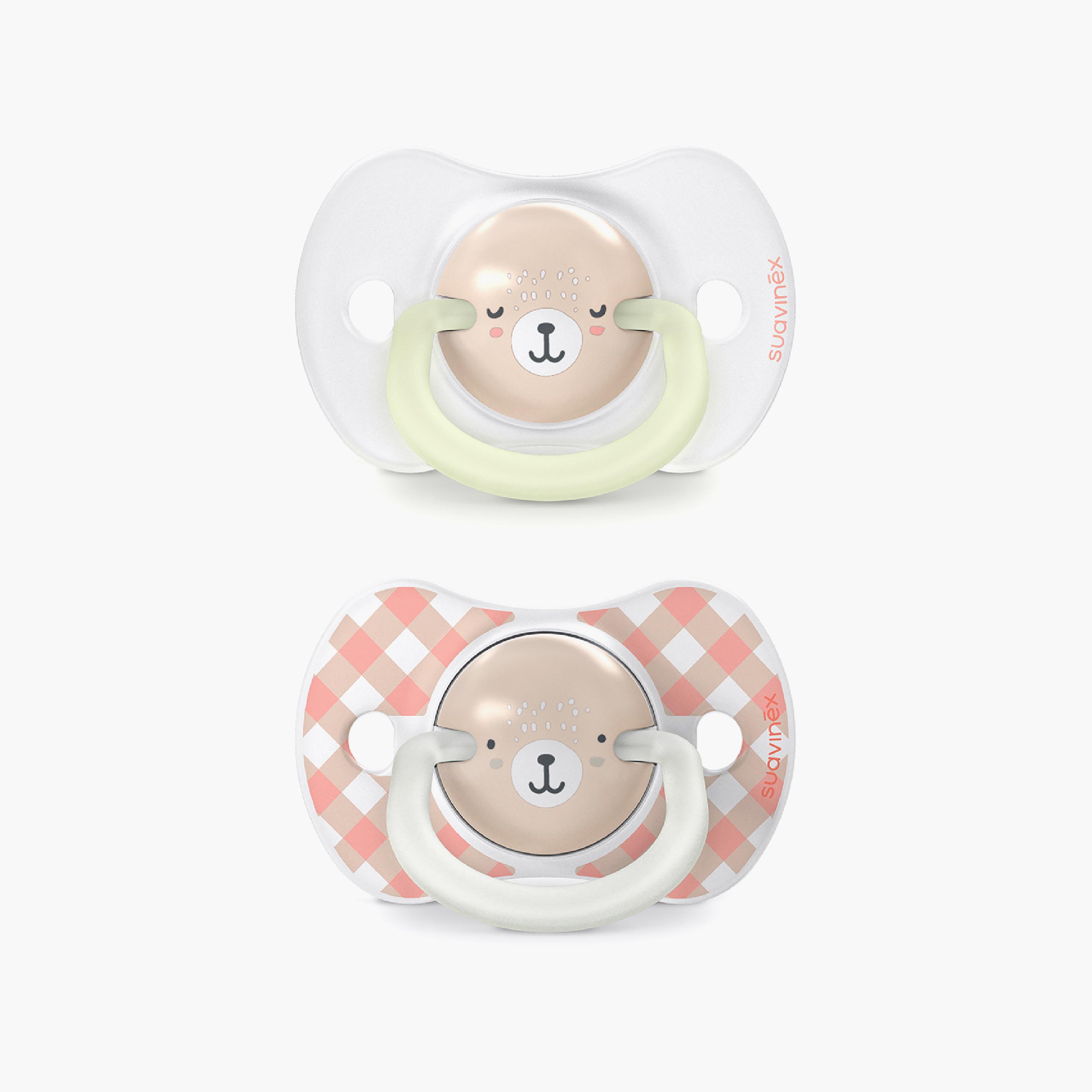 Suavinex 2-Piece Night & Day Silicone Pacifiers with Case - 6-18 Months-baby-feeding-pacifiers-image-1