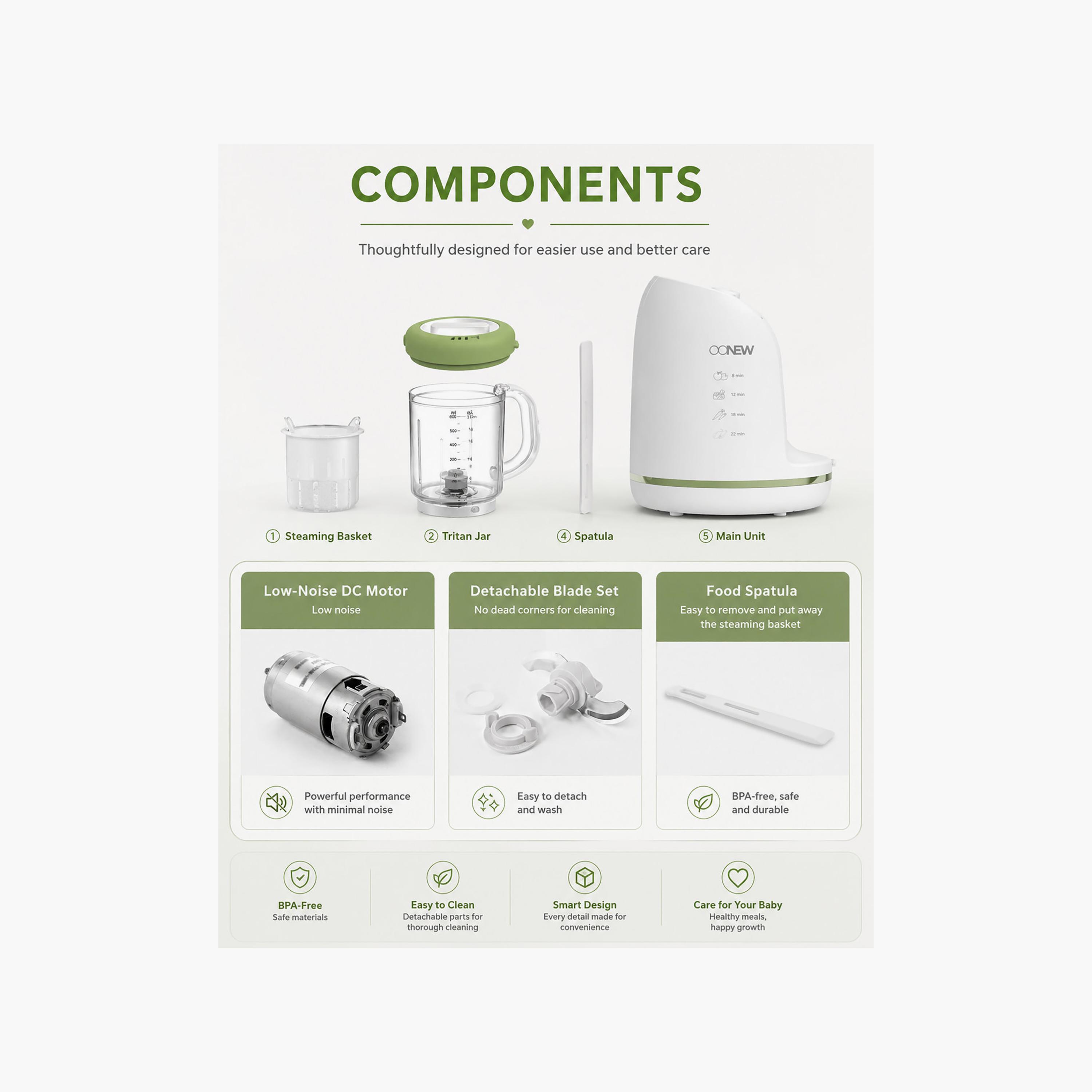 Oonew 5-In-1 Digital Food Steamer Blender with Tritan Jar-baby-feeding-babyfoodprocessors-image-5