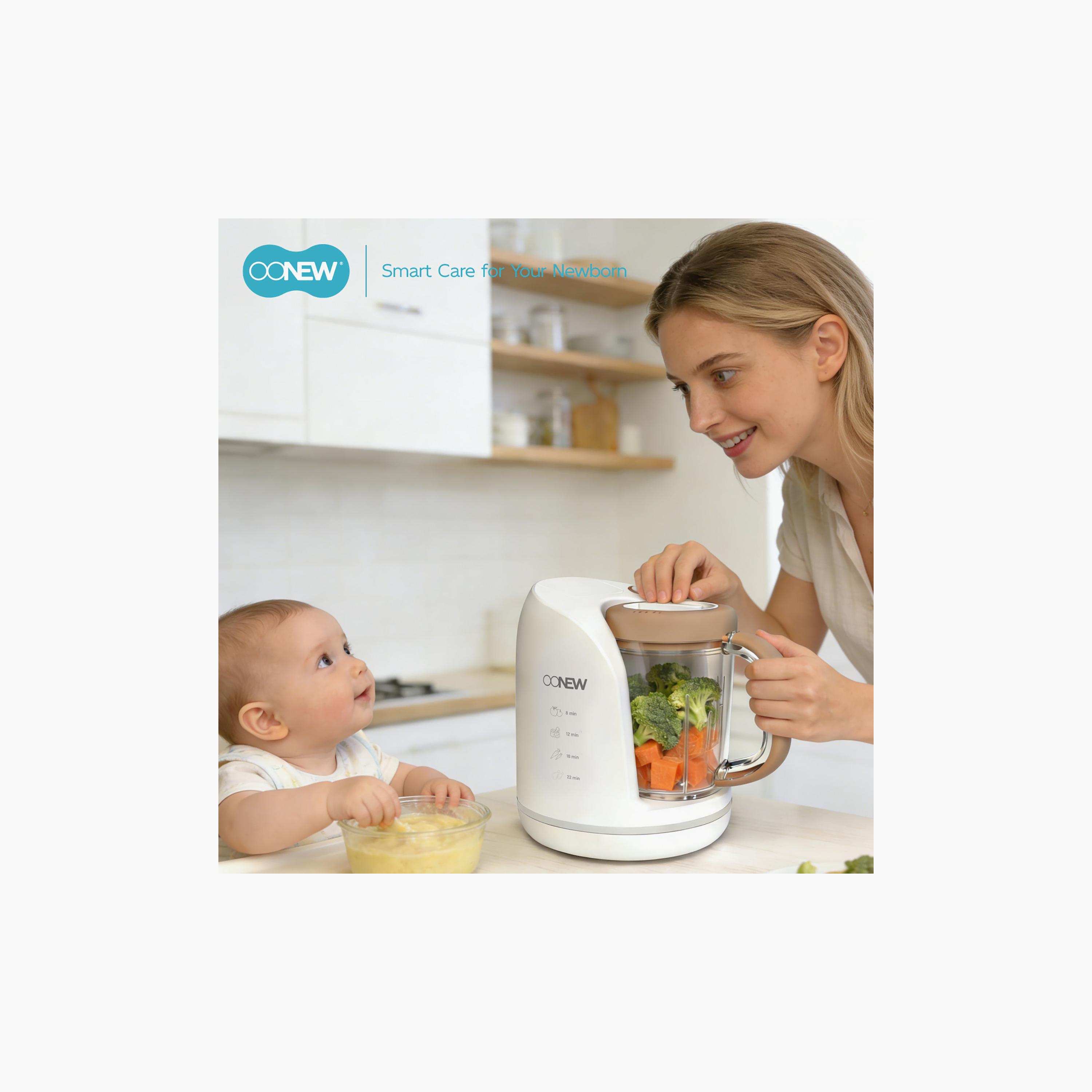 محضر طعام ومطحنة وطهي بالبخار للأطفال رقمي 5 في 1 مع وعاء تريتان من أونيو-baby-feeding-babyfoodprocessors-image-2
