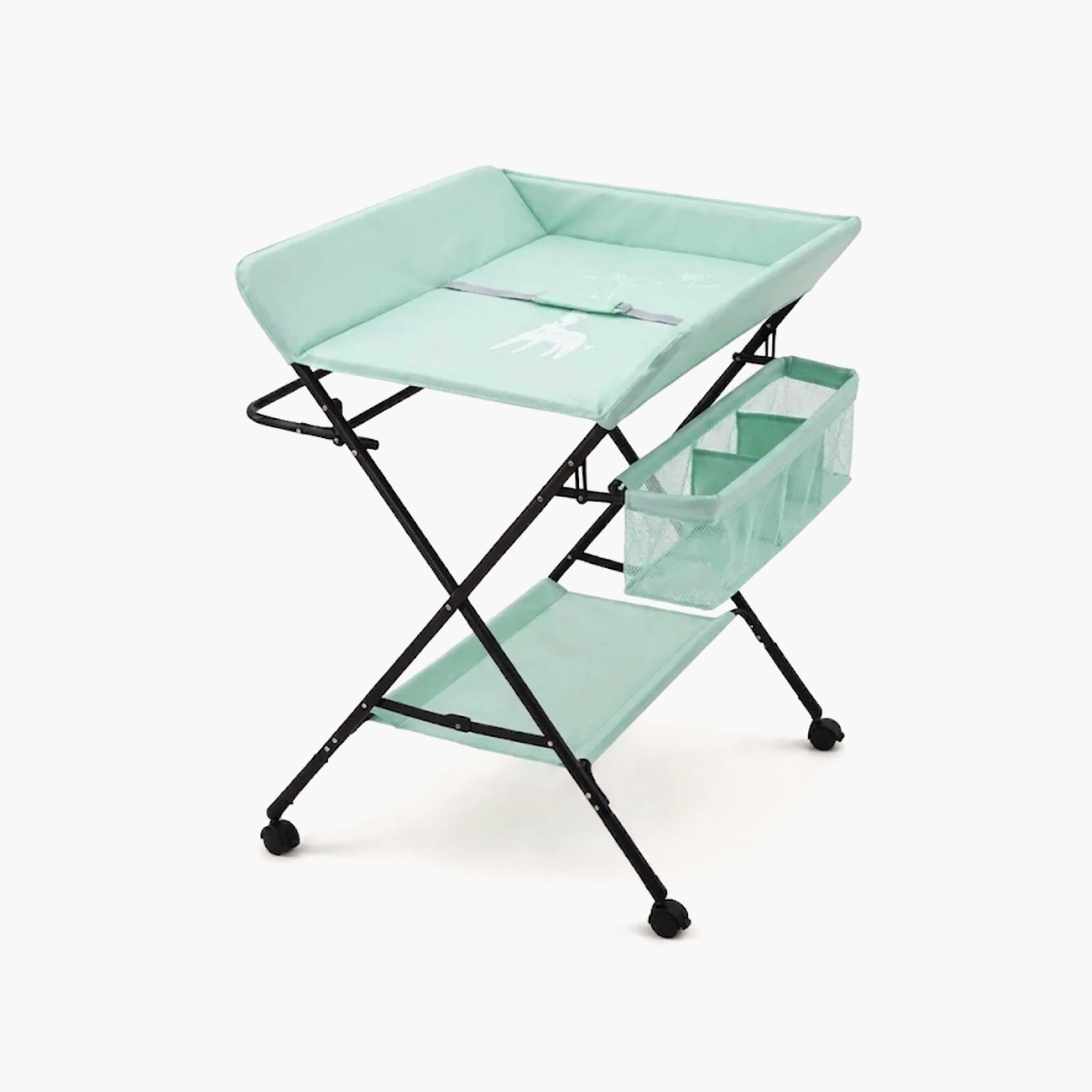 Kikibebe Multifunctional Foldable Changing Table with Storage Organizer & Wheels-baby-bathandcare-changingtables-image-1