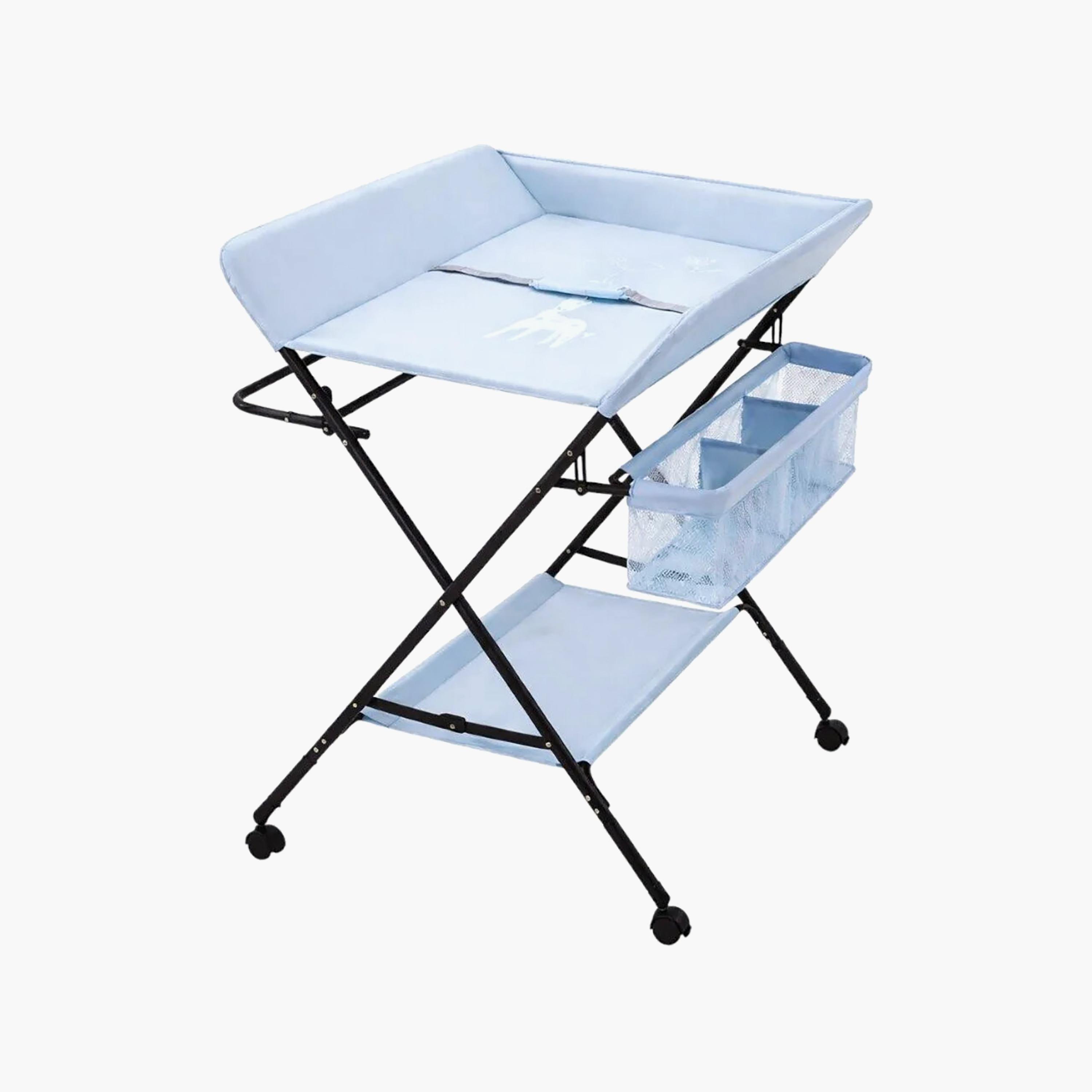 Kikibebe Multifunctional Foldable Changing Table with Storage Organizer & Wheels-baby-bathandcare-changingtables-image-1