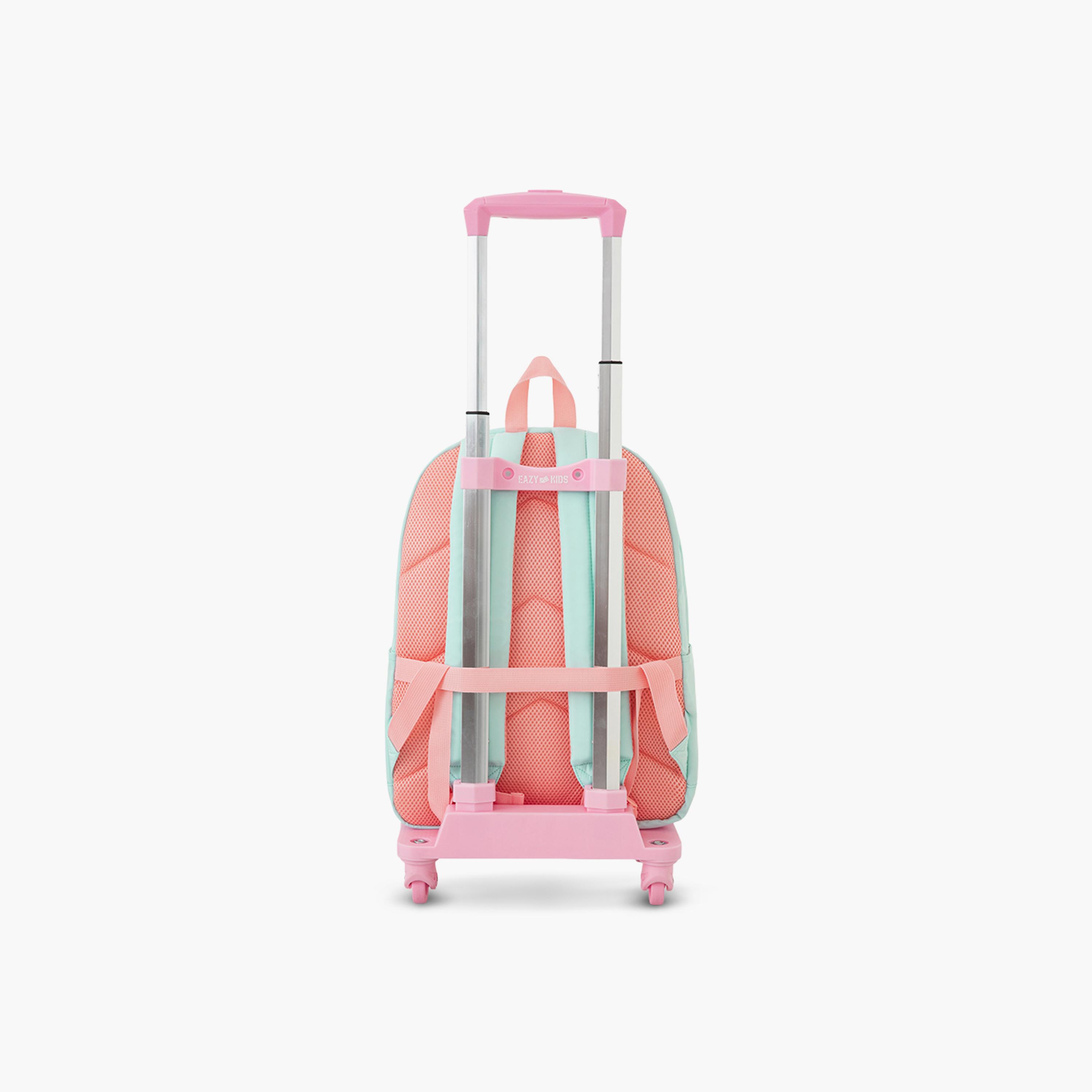Eazy Kids Lightweight School Bag with Laptop Sleeves & Foldable 4 Wheel Trolley - 16.5 Inch-school-bagsandbackpacks-trolleybags-image-10