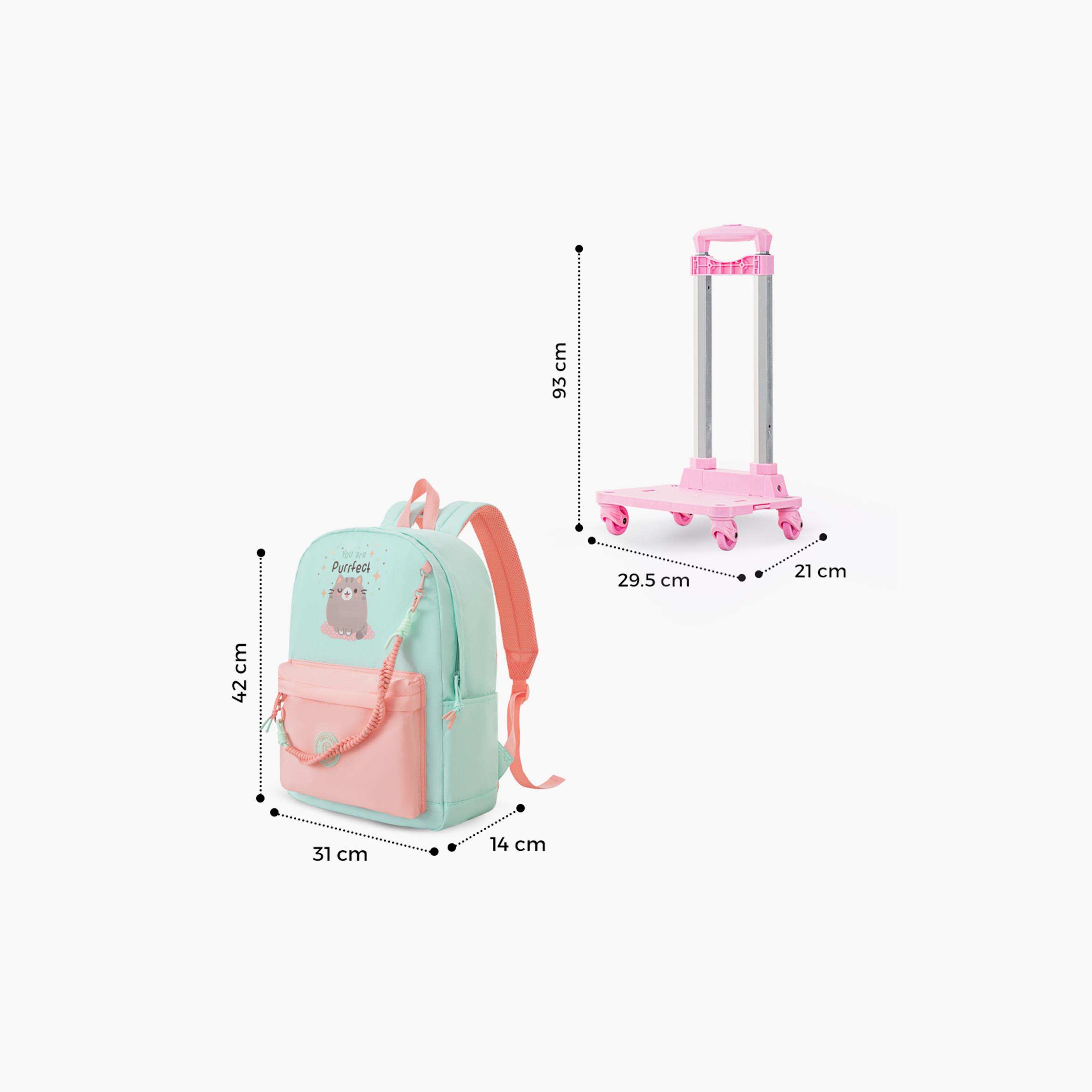 Eazy Kids Lightweight School Bag with Laptop Sleeves & Foldable 4 Wheel Trolley - 16.5 Inch-school-bagsandbackpacks-trolleybags-image-8
