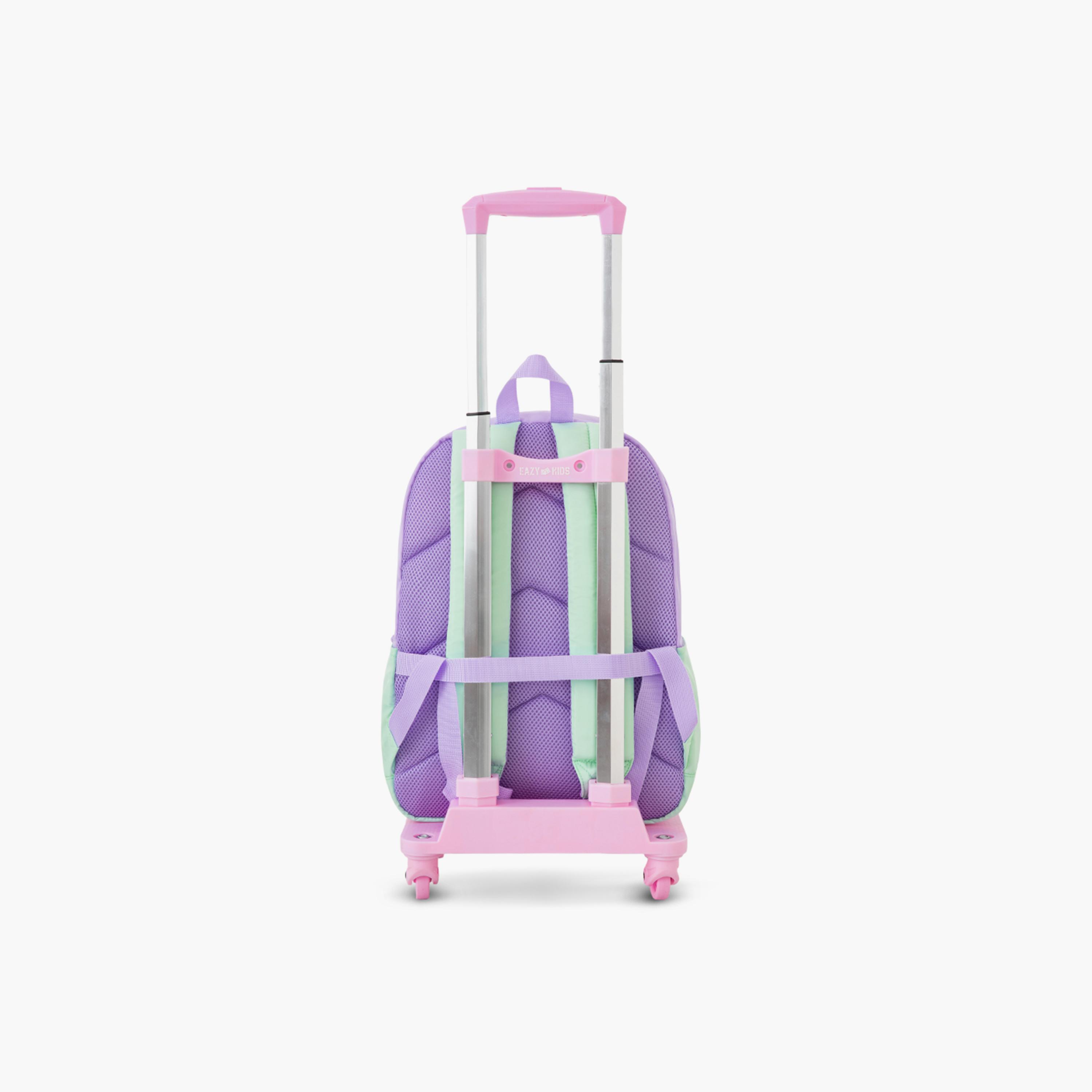 Eazy Kids Lightweight School Bag with Laptop Sleeves & Foldable 4 Wheel Trolley - 16.5 Inch-school-bagsandbackpacks-trolleybags-image-10