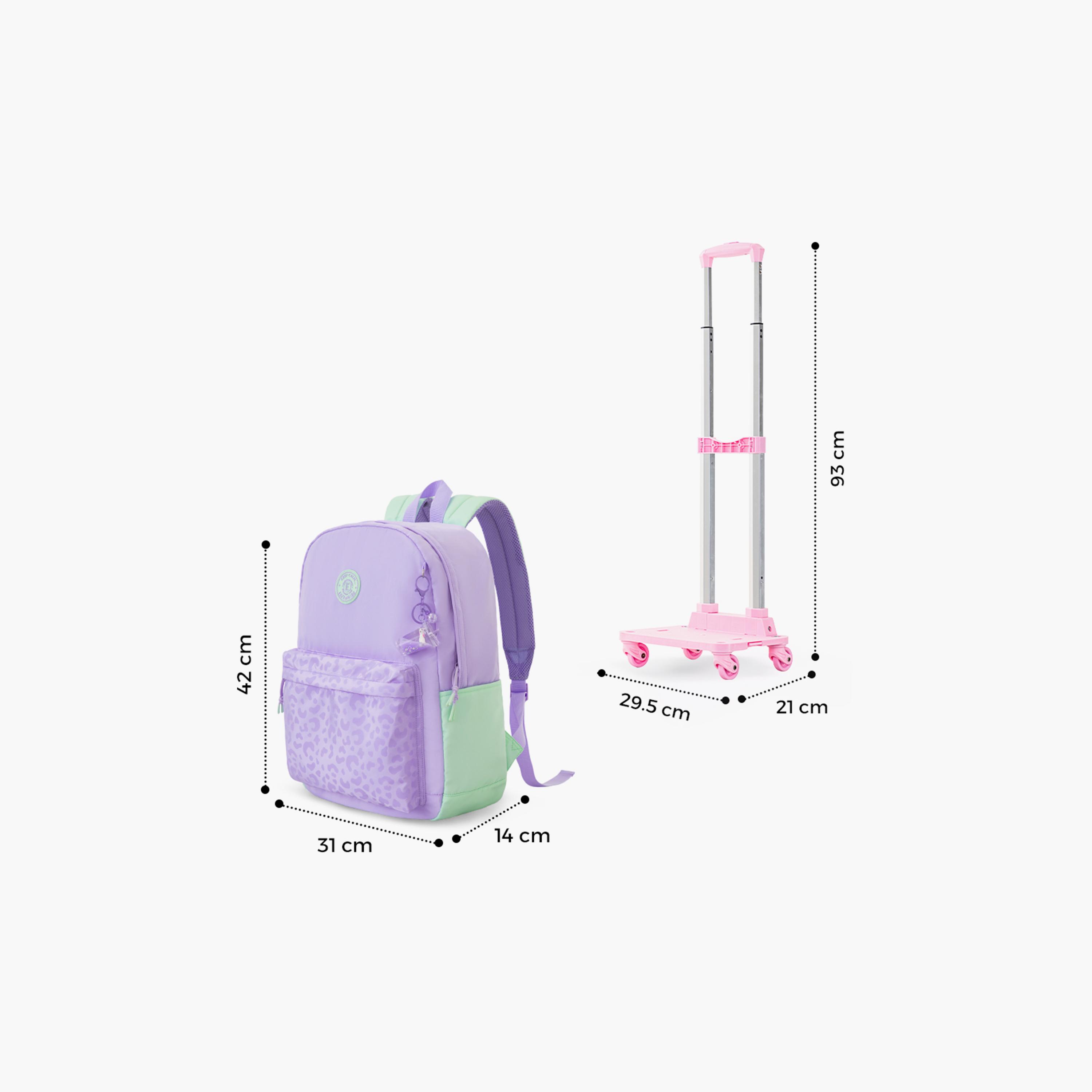 Eazy Kids Lightweight School Bag with Laptop Sleeves & Foldable 4 Wheel Trolley - 16.5 Inch-school-bagsandbackpacks-trolleybags-image-7