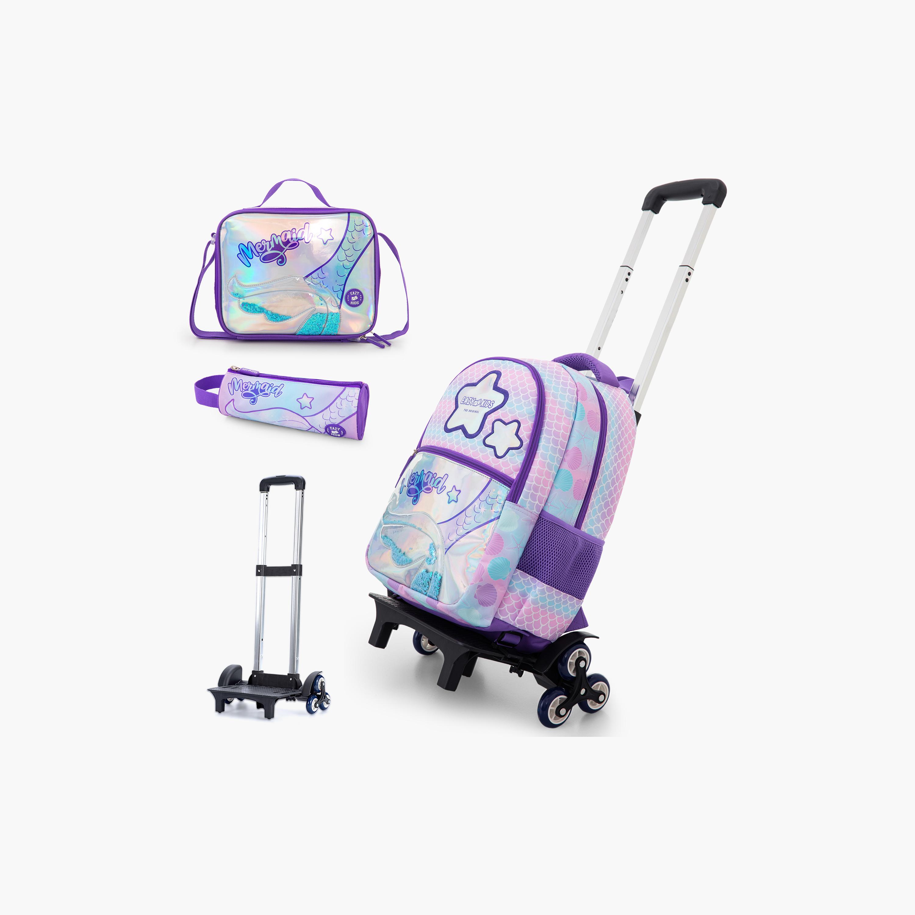 Eazy Kids Universal School Bag & Pencil Bag & Lunch Bag with Trolley - 16 Inch-school-bagsandbackpacks-trolleybags-image-1