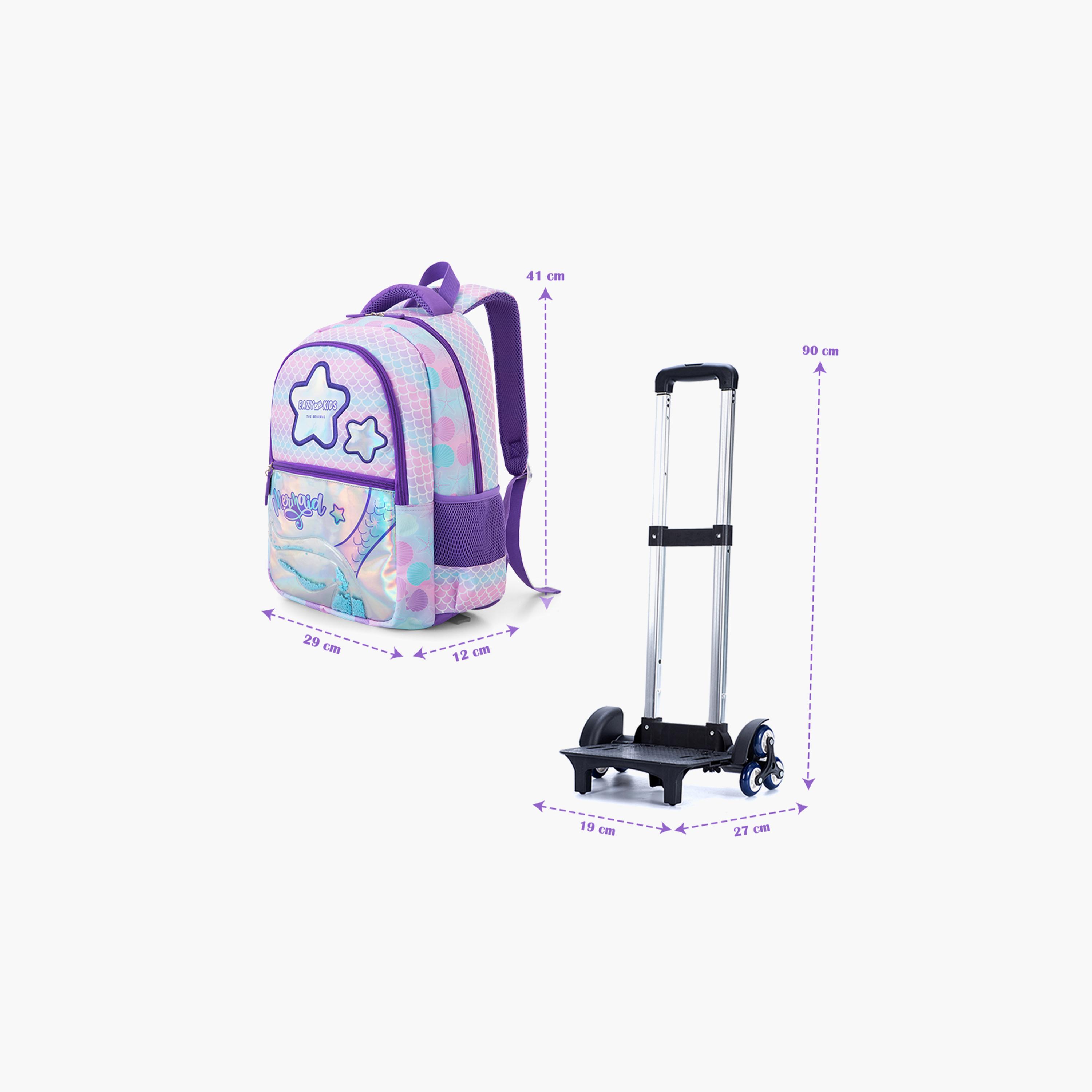 Eazy Kids Universal School Bag & Pencil Bag & Lunch Bag with Trolley - 16 Inch-school-bagsandbackpacks-trolleybags-image-10