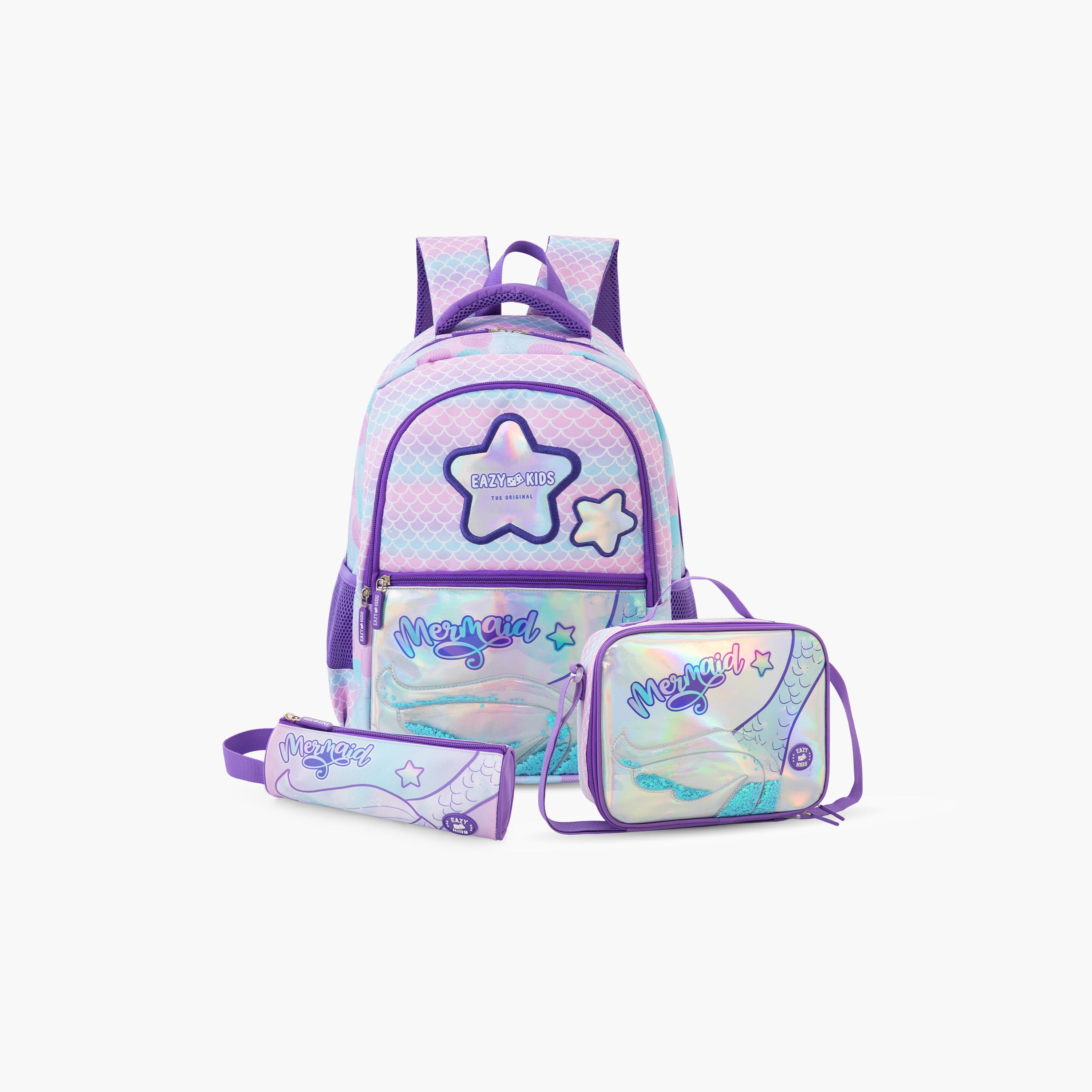 Eazy Kids Universal School Bag & Pencil Bag & Lunch Bag with Trolley - 16 Inch-school-bagsandbackpacks-trolleybags-image-12