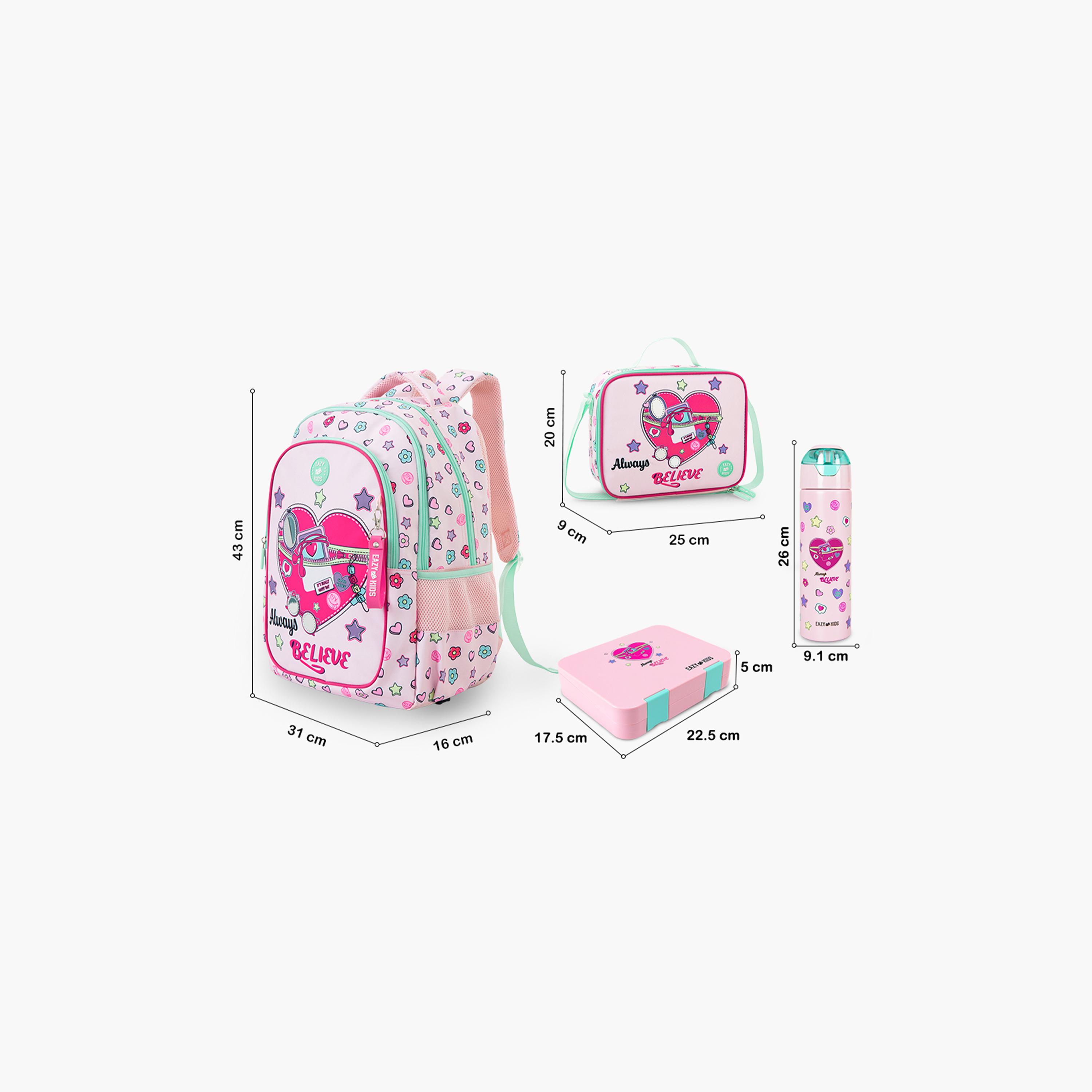 Eazy Kids School Bag & Pencil Bag & Lunch Bag with Insulated Bottle & Lunch Box - 17 Inch-school-bagsandbackpacks-sets-image-11
