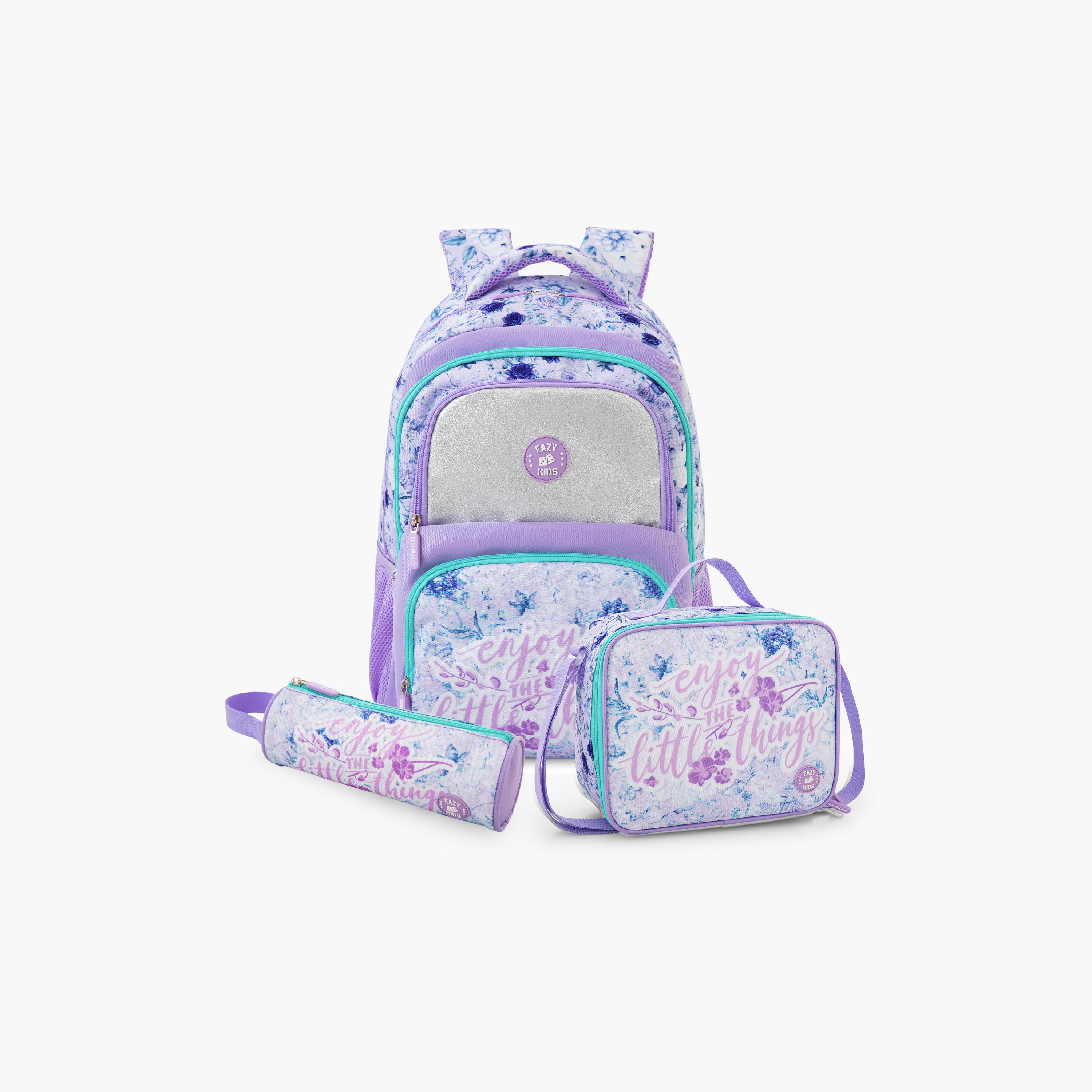 Eazy Kids Universal School Bag & Pencil Bag & Lunch Bag with Trolley - 18 Inch-school-bagsandbackpacks-trolleybags-image-12