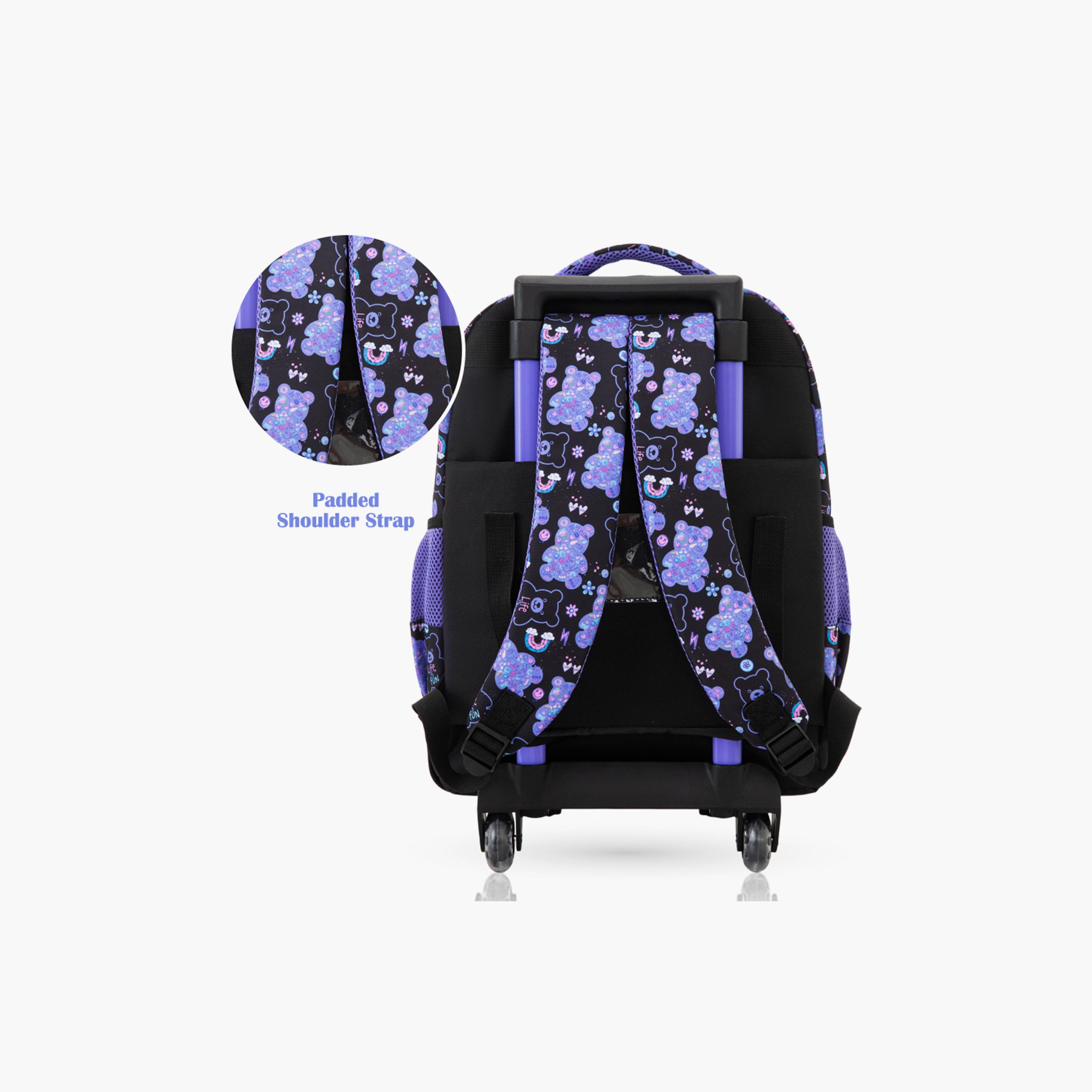 Eazy Kids Trolley School Bag & Pencil Bag & Lunch Bag with Insulated Bottle & Lunch Box - 18 Inch-school-bagsandbackpacks-trolleybags-image-19