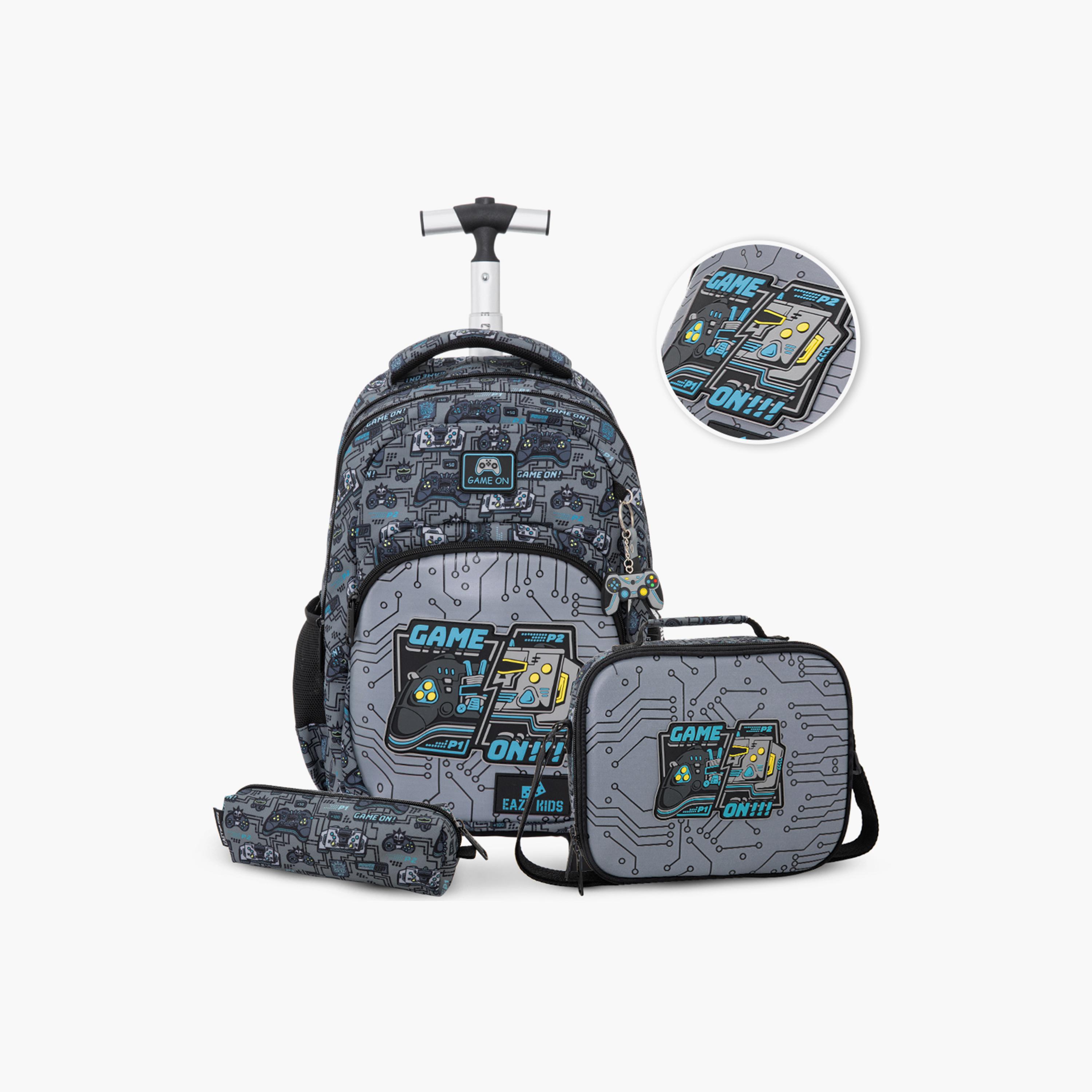 Eazy Kids Trolley School Bag & Pencil & Lunch Bag with Insulated Bottle & Bento Box - 17 Inch-school-bagsandbackpacks-trolleybags-image-12