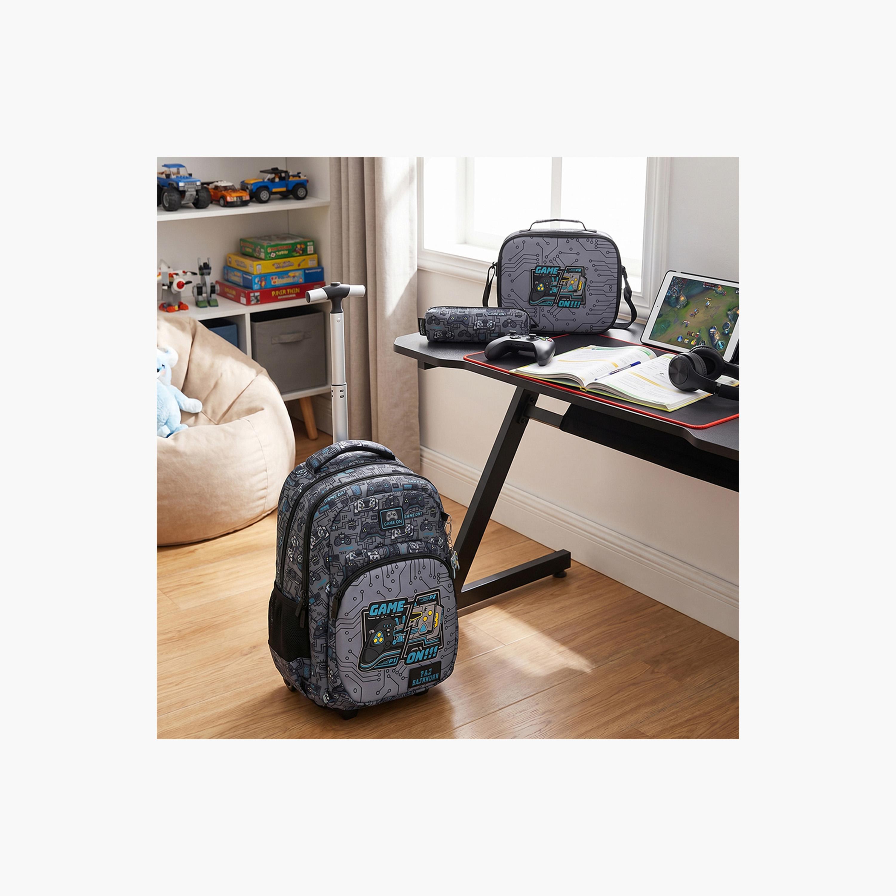 Eazy Kids Trolley School Bag & Pencil & Lunch Bag with Insulated Bottle & Bento Box - 17 Inch-school-bagsandbackpacks-trolleybags-image-2