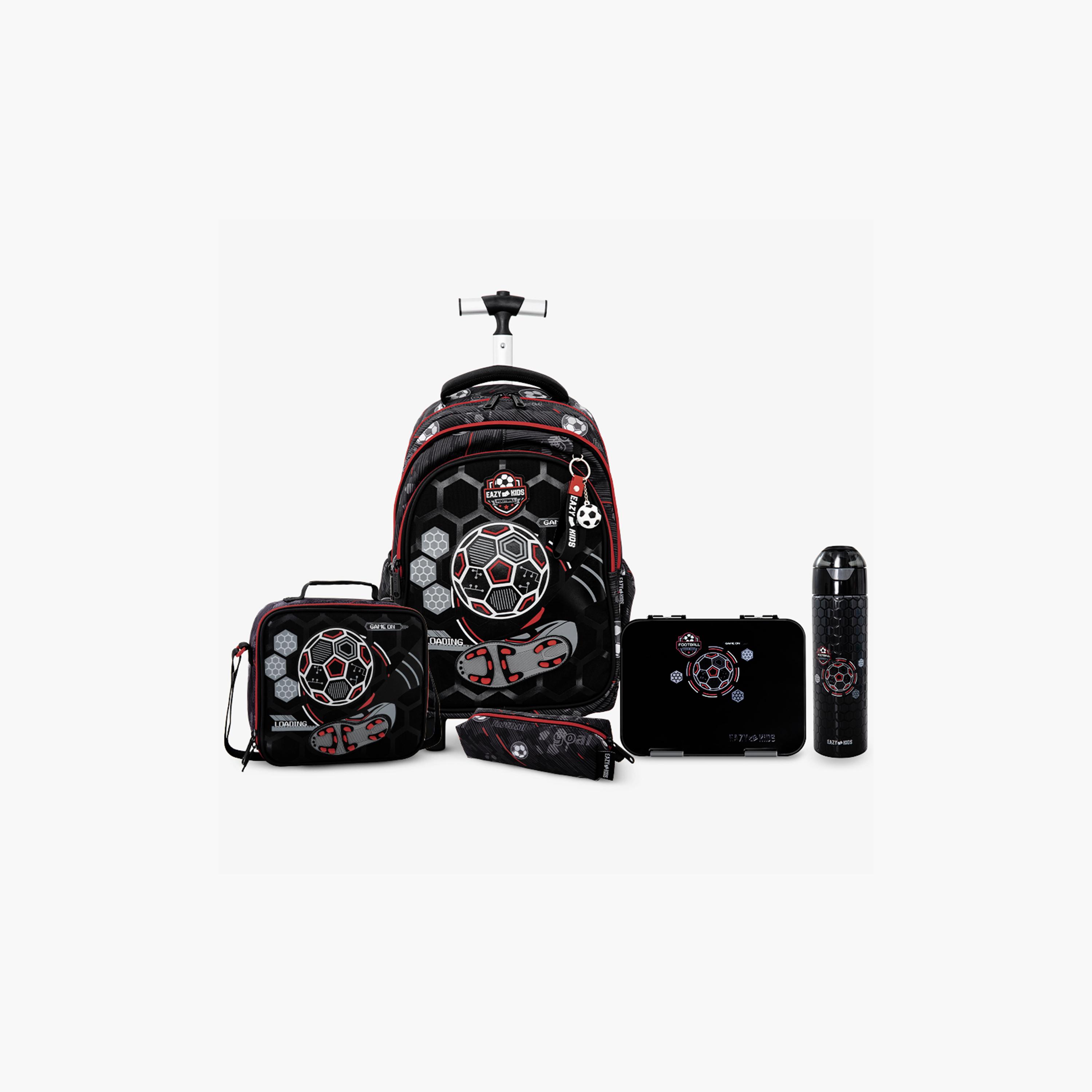Eazy Kids Trolley School Bag & Pencil & Lunch Bag with Insulated Bottle & Bento Box - 17 Inch-school-bagsandbackpacks-trolleybags-image-1