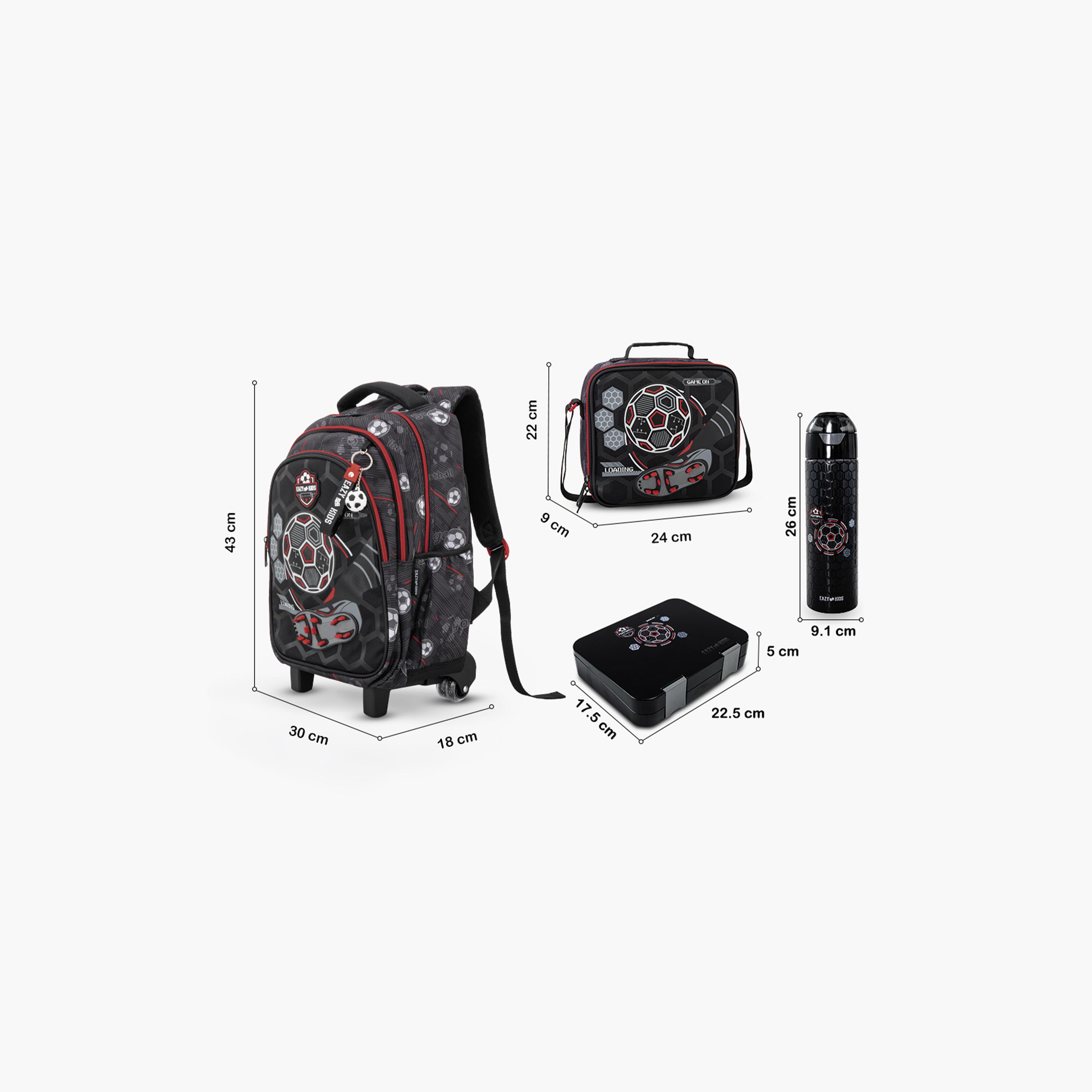 Eazy Kids Trolley School Bag & Pencil & Lunch Bag with Insulated Bottle & Bento Box - 17 Inch-school-bagsandbackpacks-trolleybags-image-13