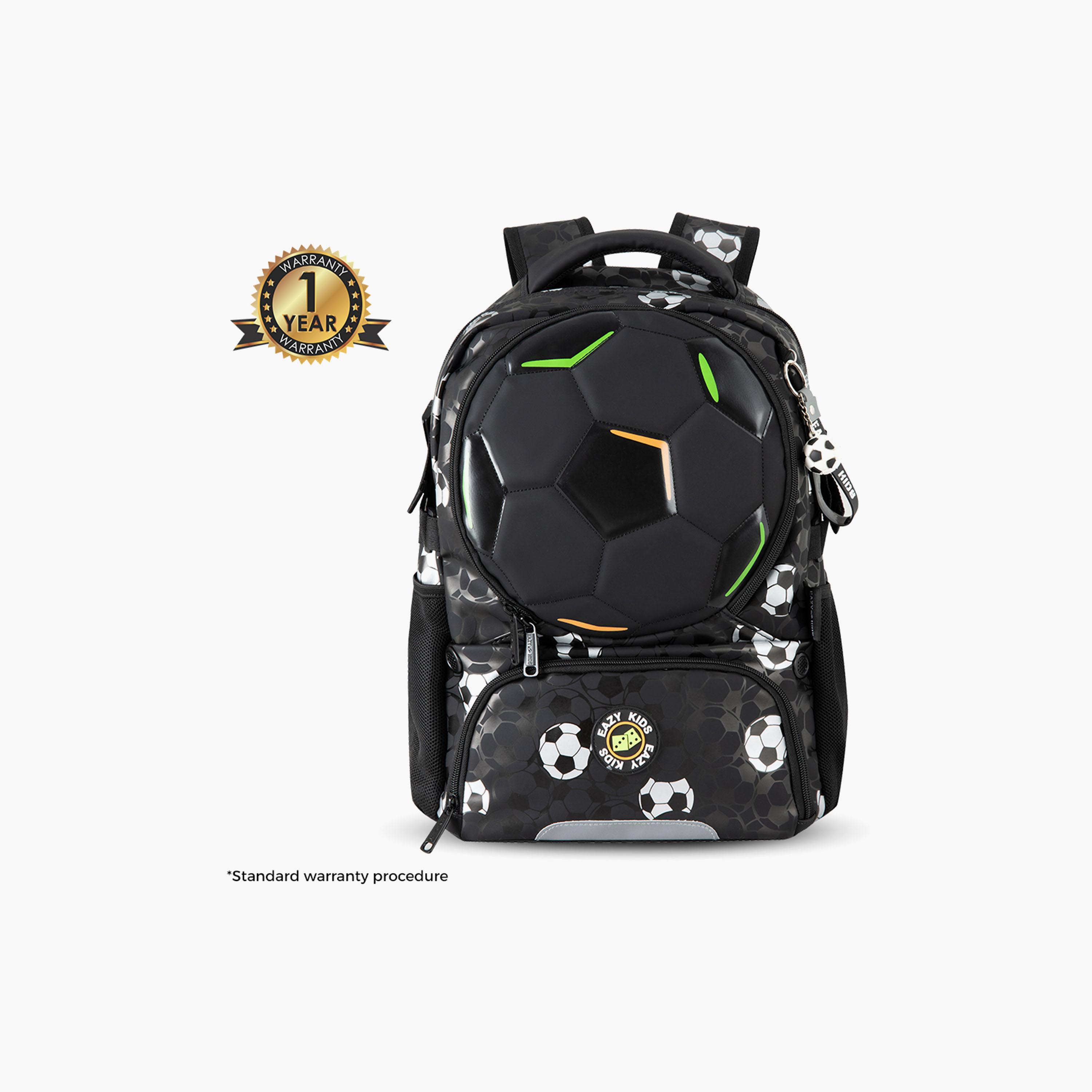 Eazy Kids Footballer Bag & Pencil Bag & Lunch Bag with Football & Insulated SS Bottle Set - 17 Inch-school-bagsandbackpacks-sets-image-10