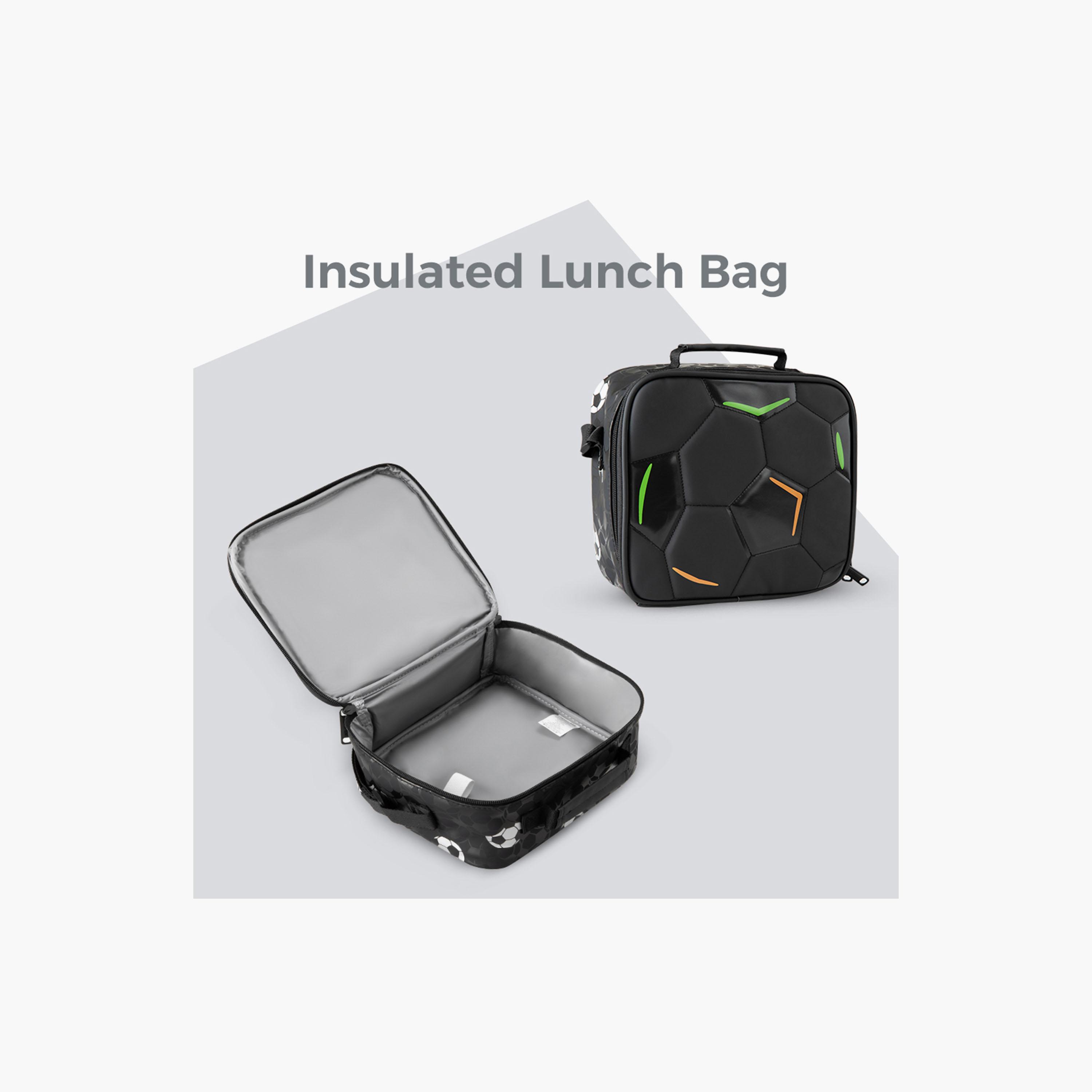 Eazy Kids Footballer Bag & Pencil Bag & Lunch Bag with Football & Insulated SS Bottle Set - 17 Inch-school-bagsandbackpacks-sets-image-14