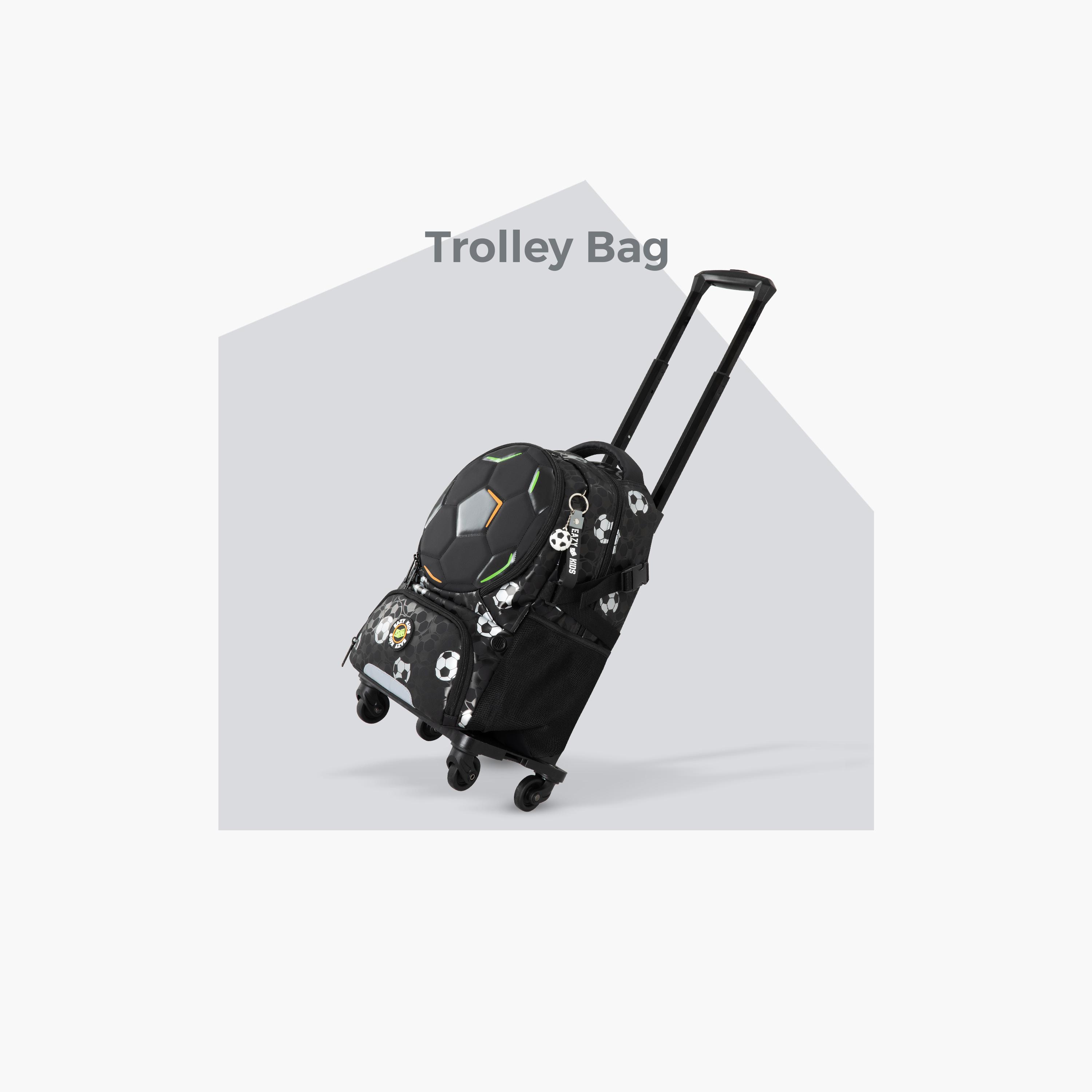 Eazy Kids Footballer Bag & Lunch Bag with Football & 4 Wheel Trolley Set-school-bagsandbackpacks-trolleybags-image-11