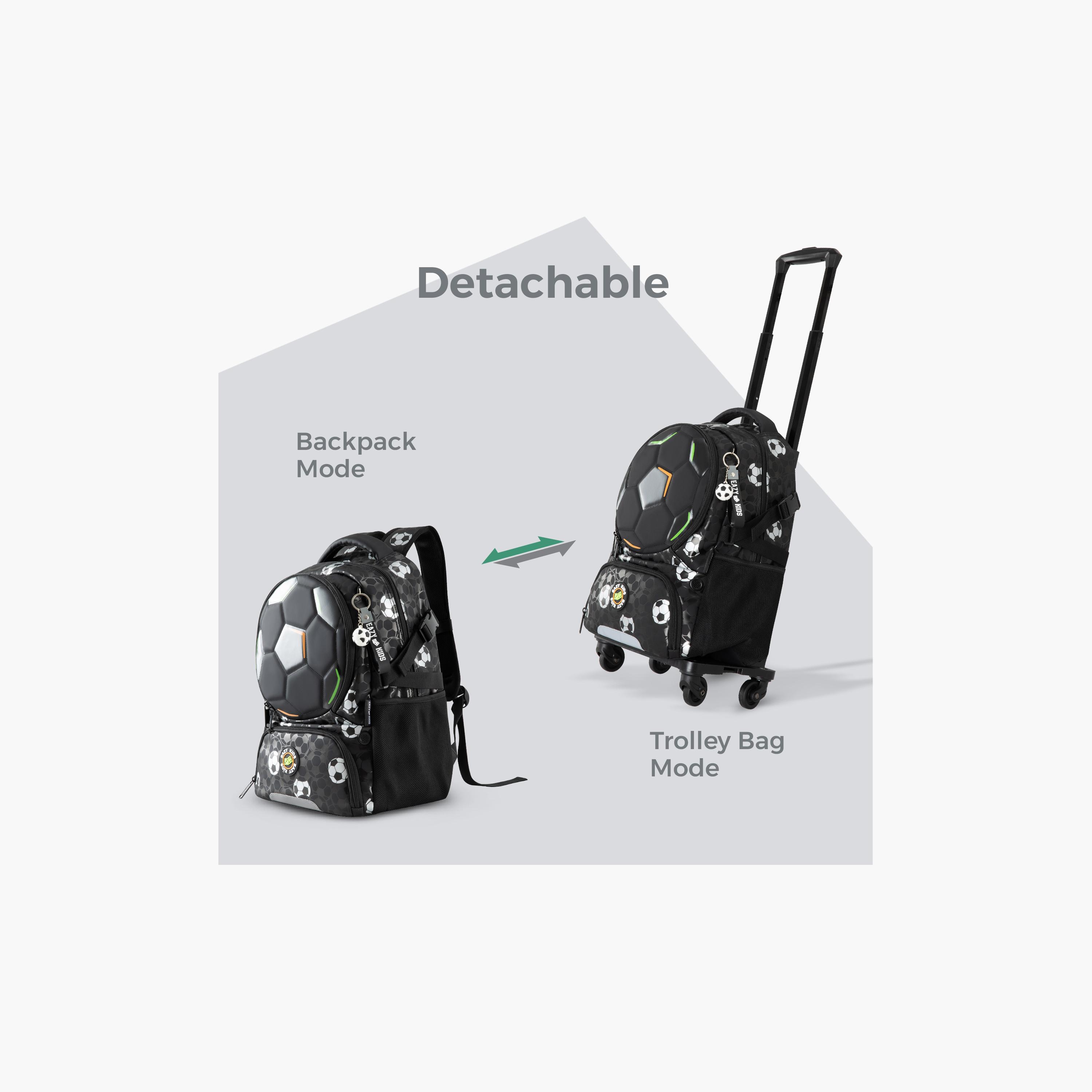 Eazy Kids Footballer Bag & Lunch Bag with Football & 4 Wheel Trolley Set-school-bagsandbackpacks-trolleybags-image-13