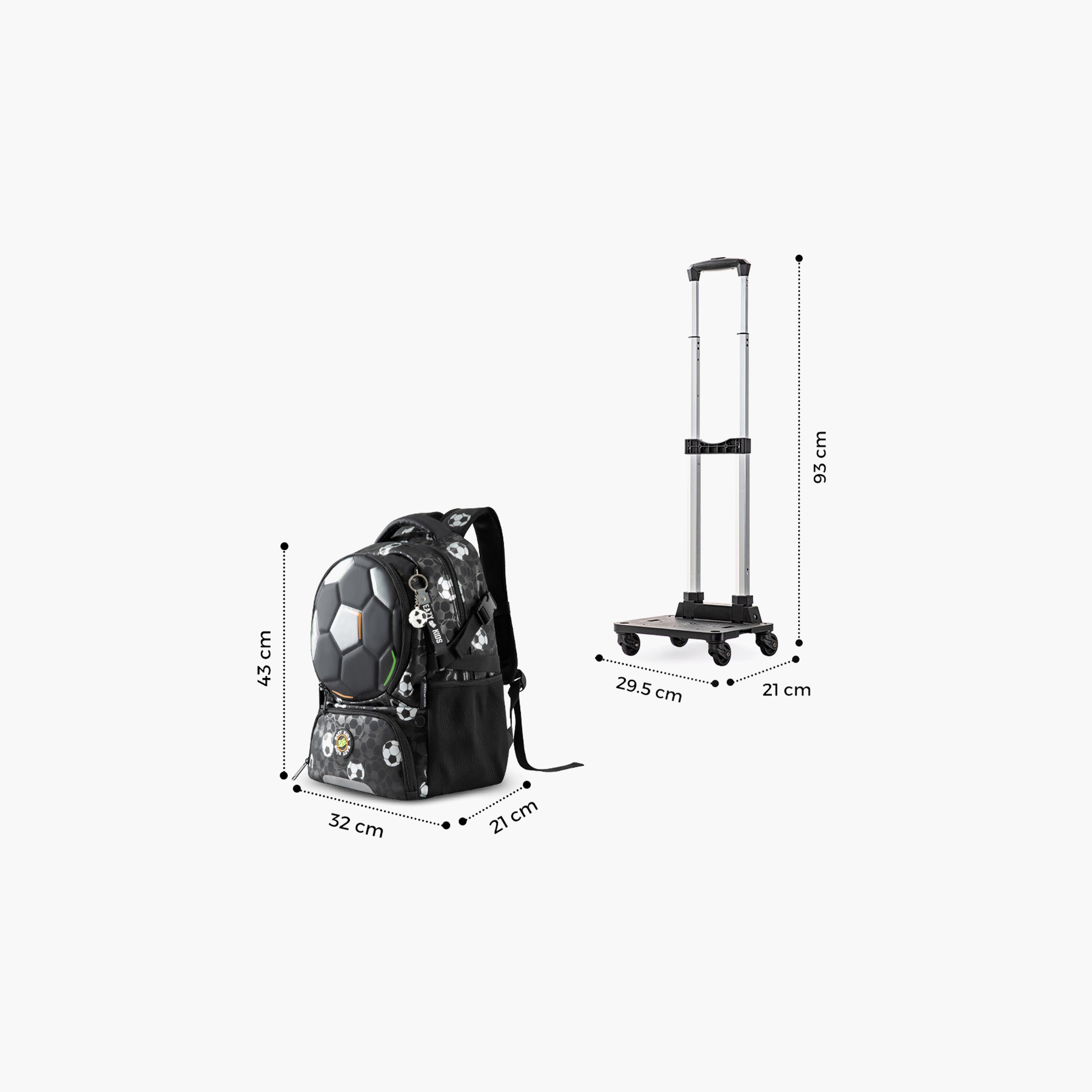 Eazy Kids Footballer Bag & Lunch Bag with Football & 4 Wheel Trolley Set-school-bagsandbackpacks-trolleybags-image-5