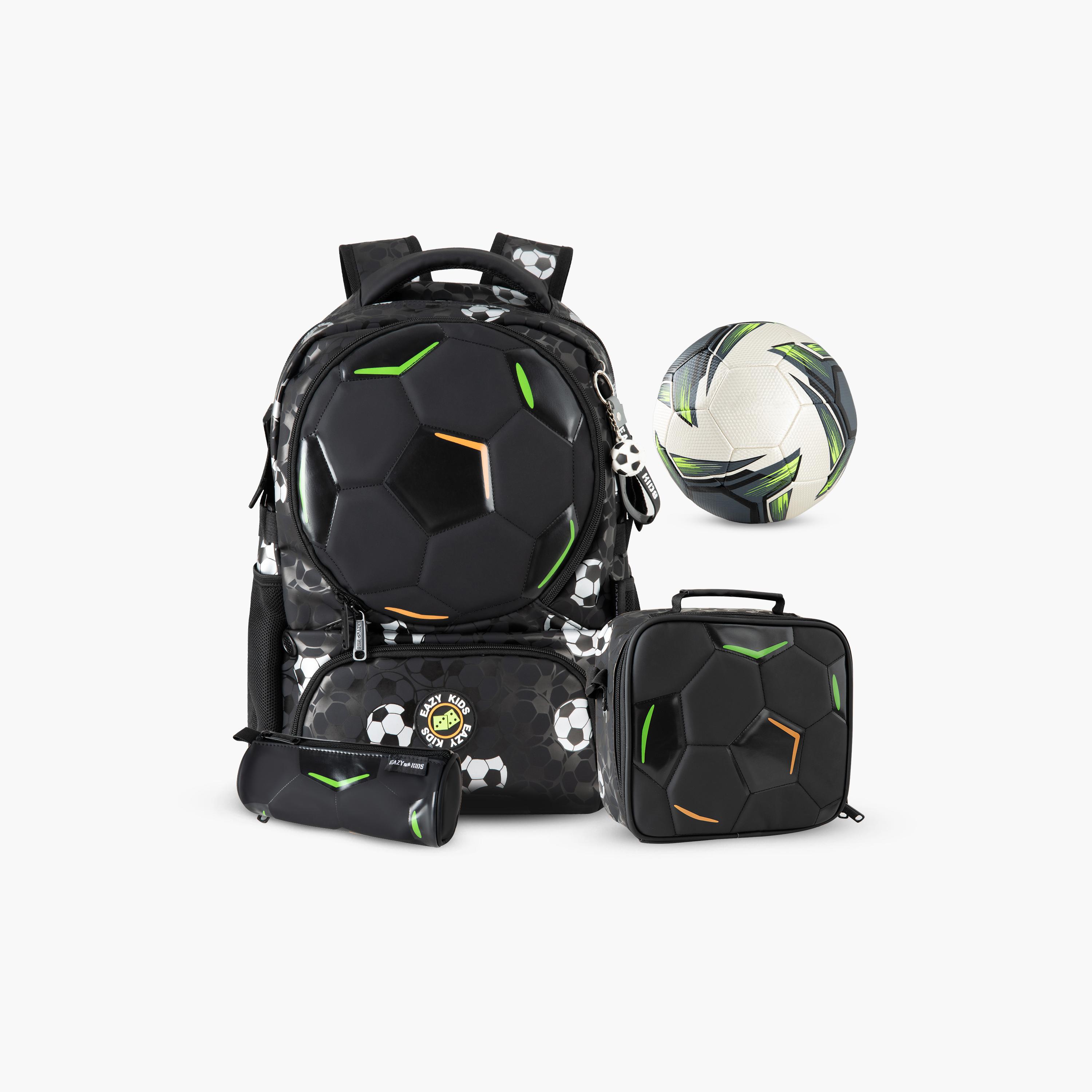 Eazy Kids Footballer Bag & Lunch Bag with Football & 4 Wheel Trolley Set-school-bagsandbackpacks-trolleybags-image-7