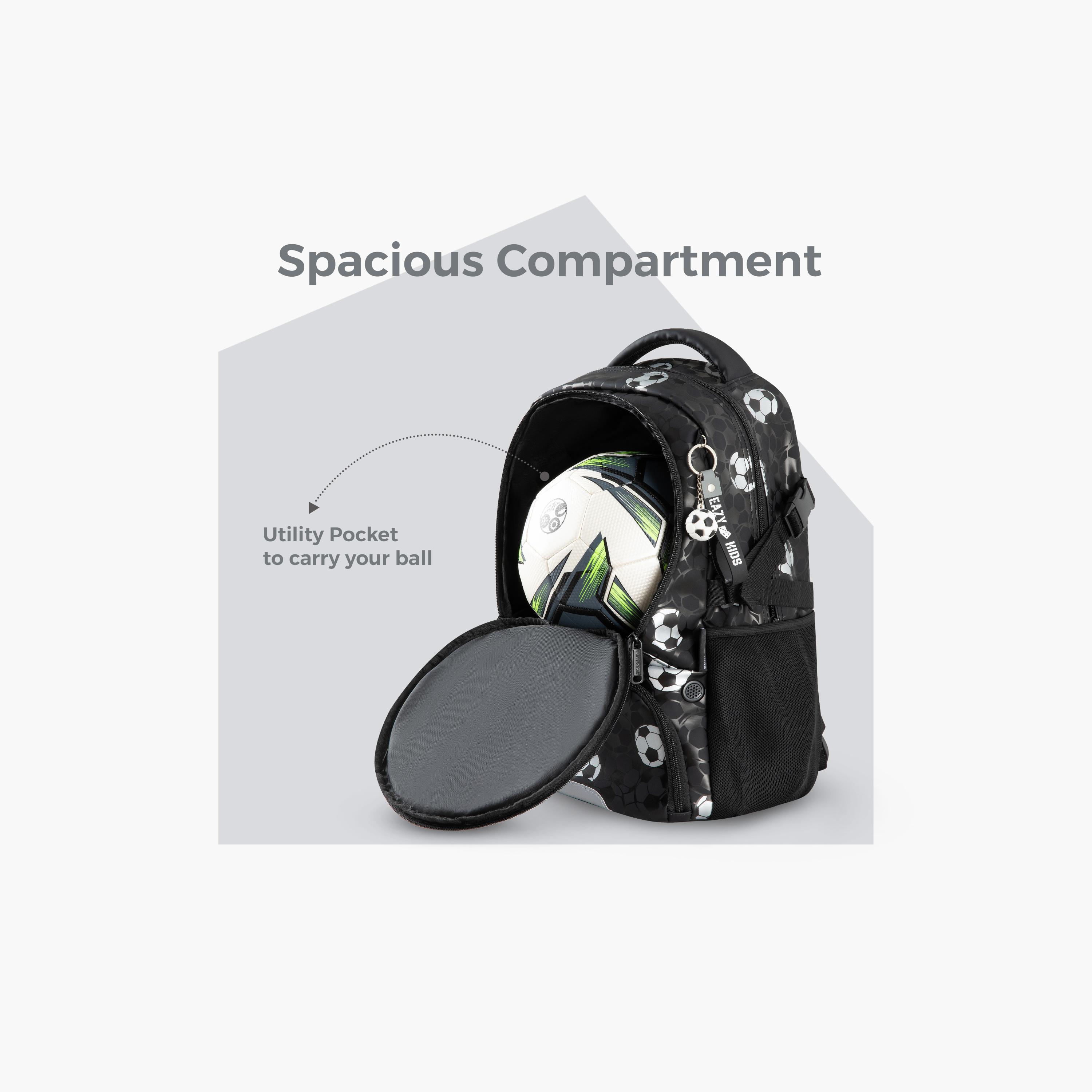 Eazy Kids Footballer Bag & Lunch Bag with Football & 4 Wheel Trolley Set-school-bagsandbackpacks-trolleybags-image-8