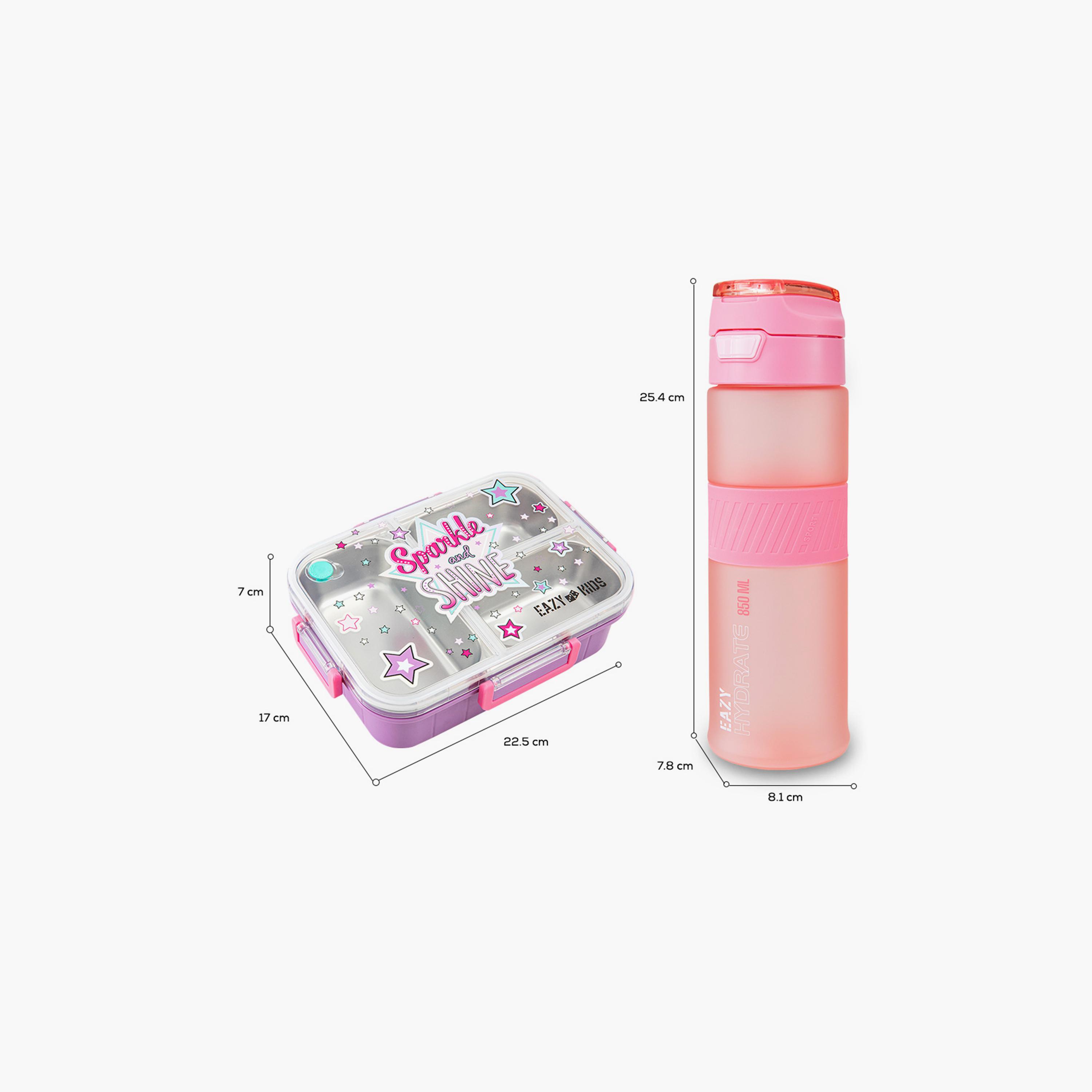 Eazy Kids Stainless Steel Bento Lunch Box with Tritan Water Bottle - 850 ml-school-lunchessentials-lunchboxes-image-6