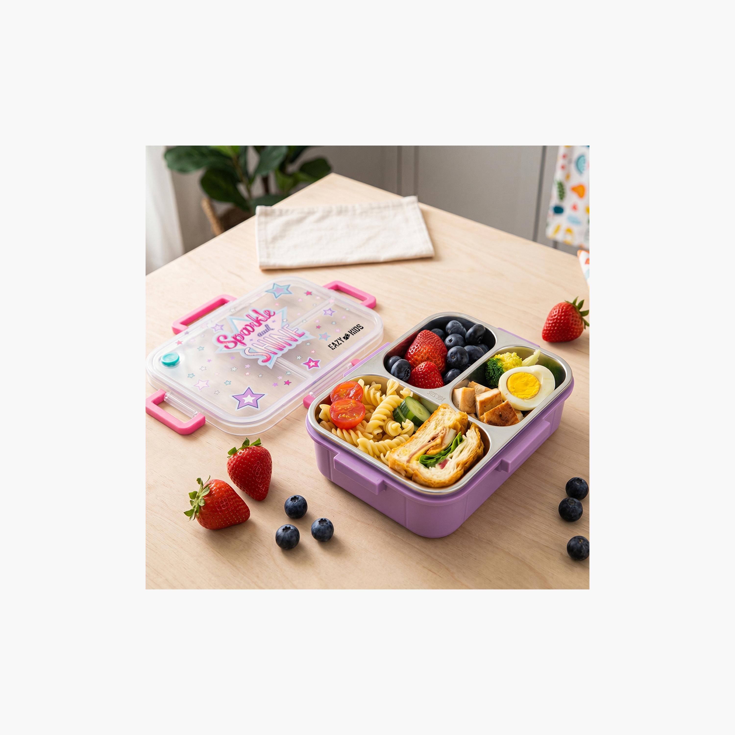 Eazy Kids Stainless Steel Bento Lunch Box with Tritan Water Bottle - 850 ml-school-lunchessentials-lunchboxes-image-7