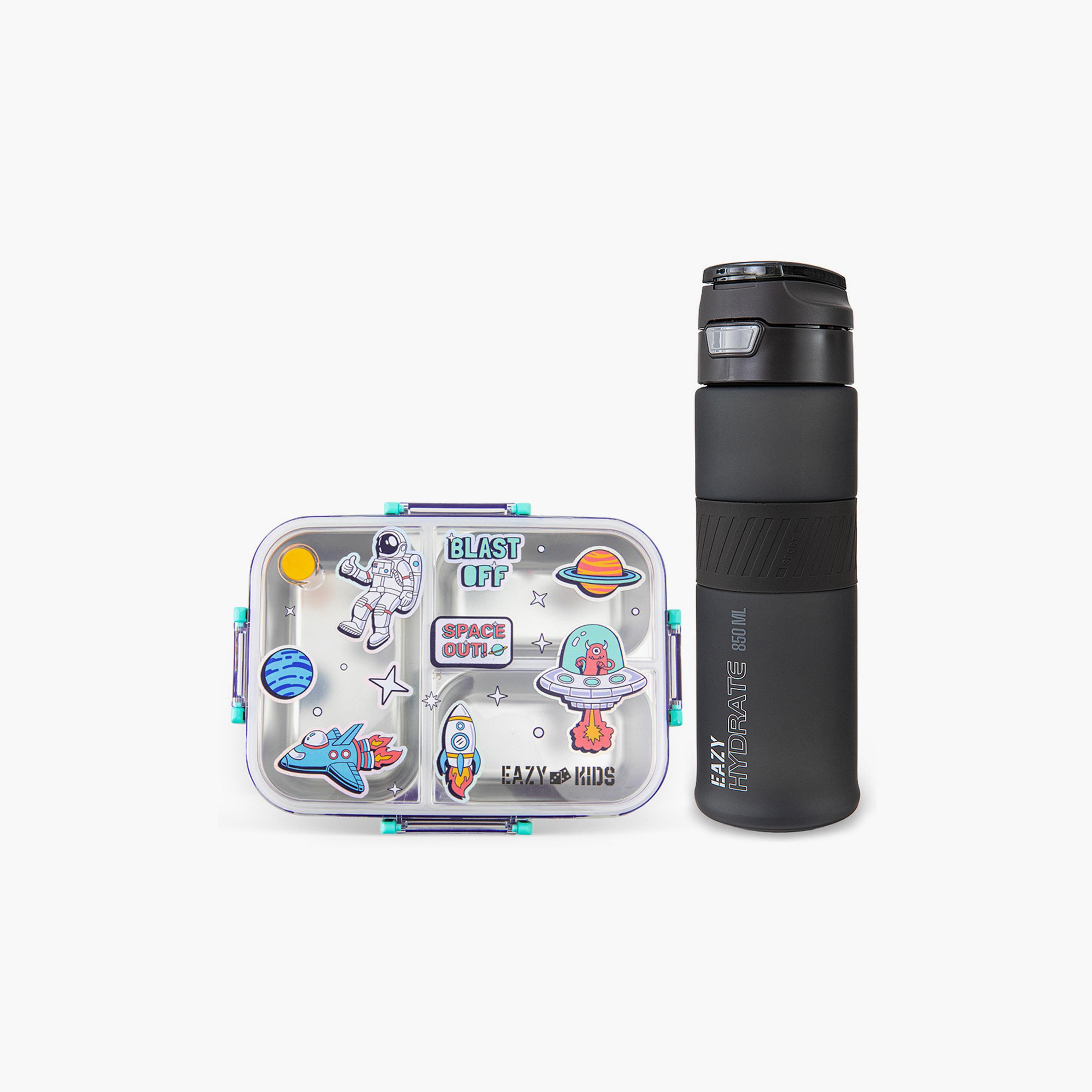 Eazy Kids Stainless Steel Bento Lunch Box with Tritan Water Bottle - 850 ml-school-lunchessentials-lunchboxes-image-1