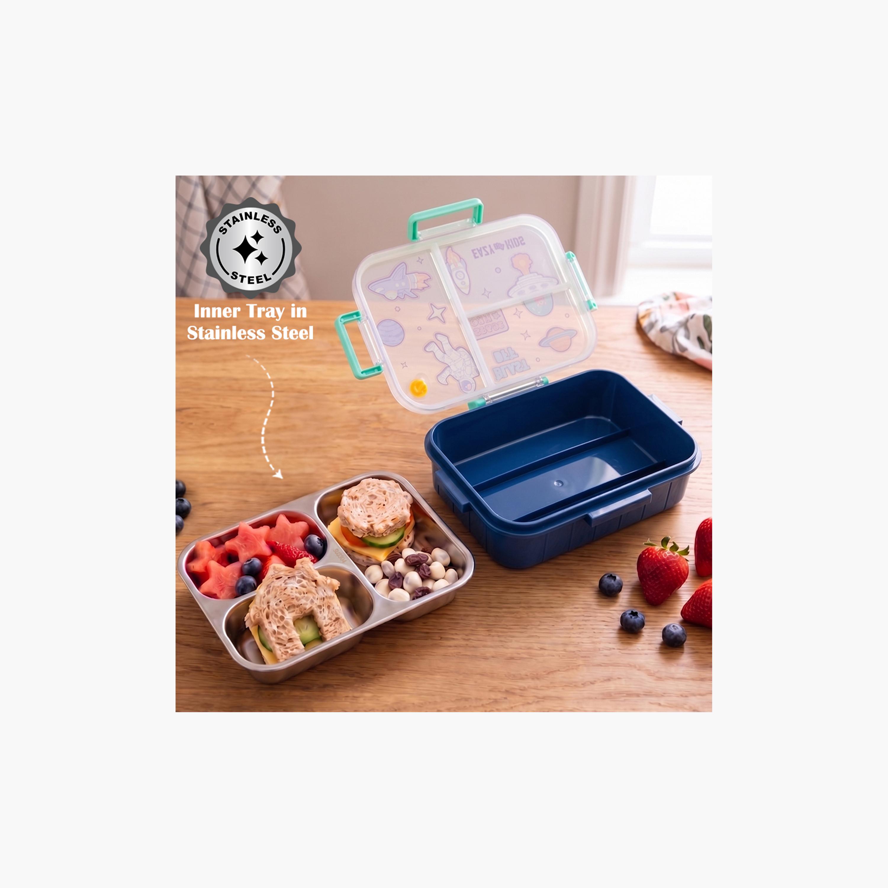 Eazy Kids Stainless Steel Bento Lunch Box with Tritan Water Bottle - 850 ml-school-lunchessentials-lunchboxes-image-5