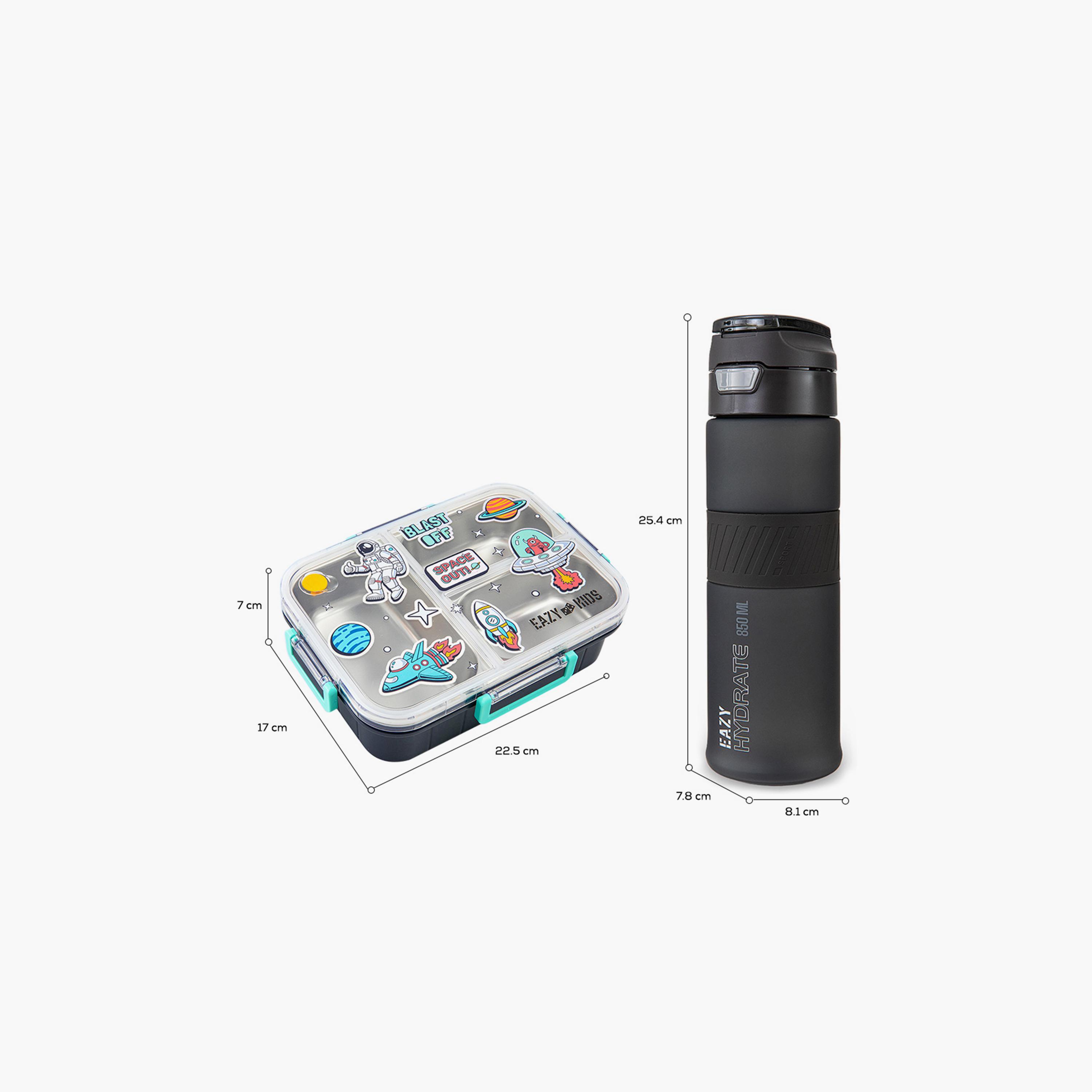 Eazy Kids Stainless Steel Bento Lunch Box with Tritan Water Bottle - 850 ml-school-lunchessentials-lunchboxes-image-6