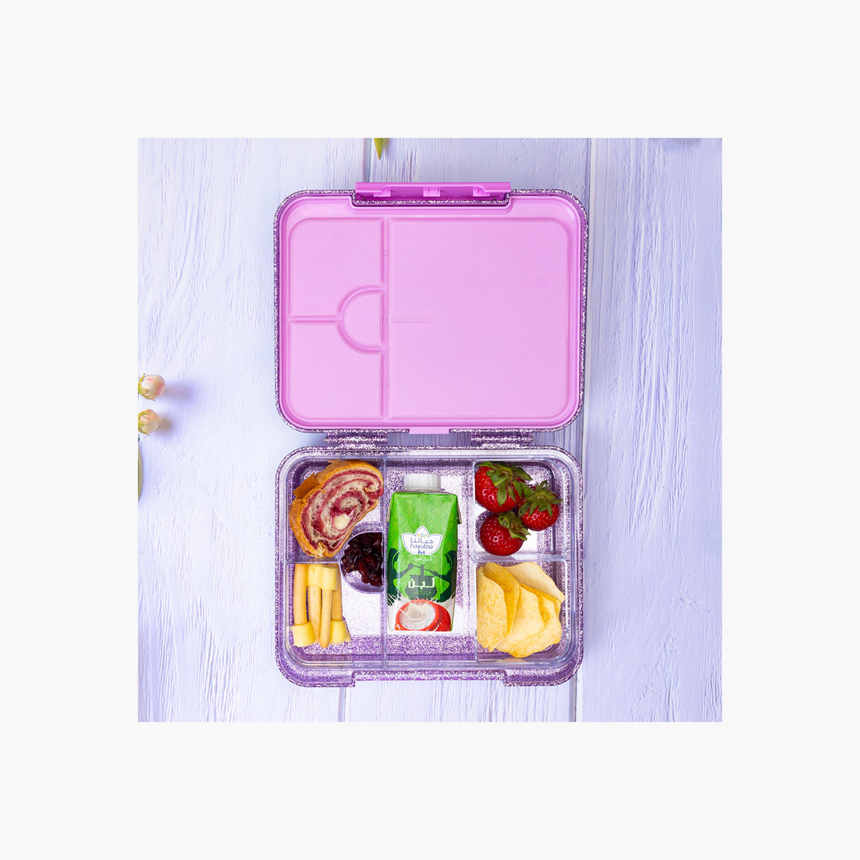 Eazy Kids Convertible Bento Lunch Box & Glitter SS Water Bottle with Cutlery & Bag - 720 ml-school-lunchessentials-lunchboxes-image-10