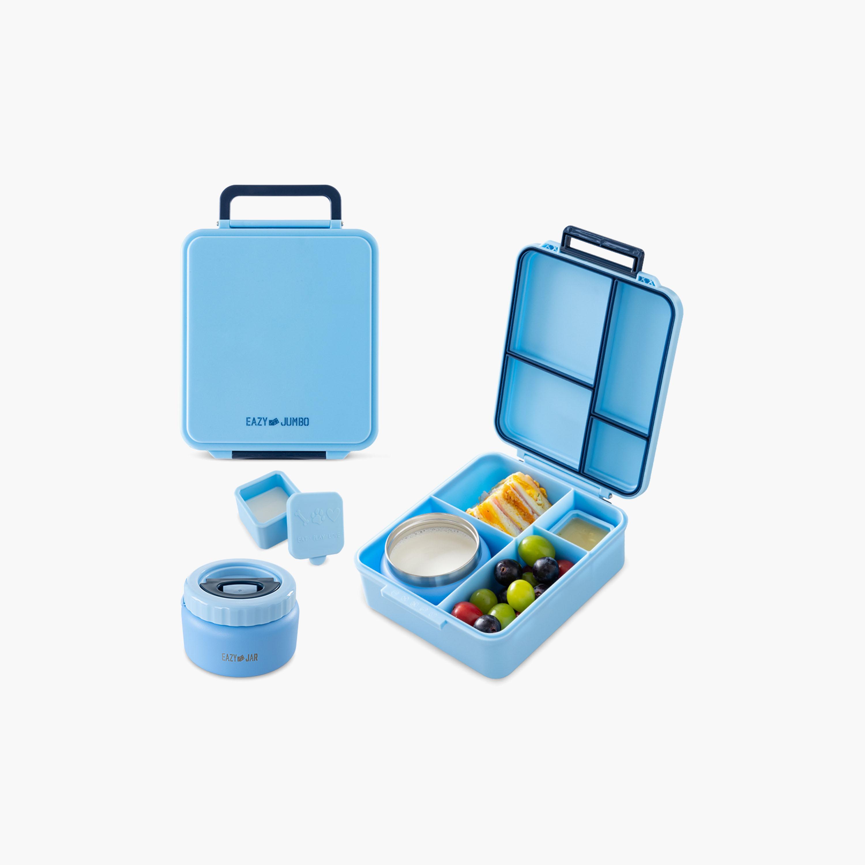 Eazy Kids Jumbo Bento Lunch Box with Steel & Sause Jars Tritan Water Bottle - 850 ml-school-lunchessentials-lunchboxes-image-10