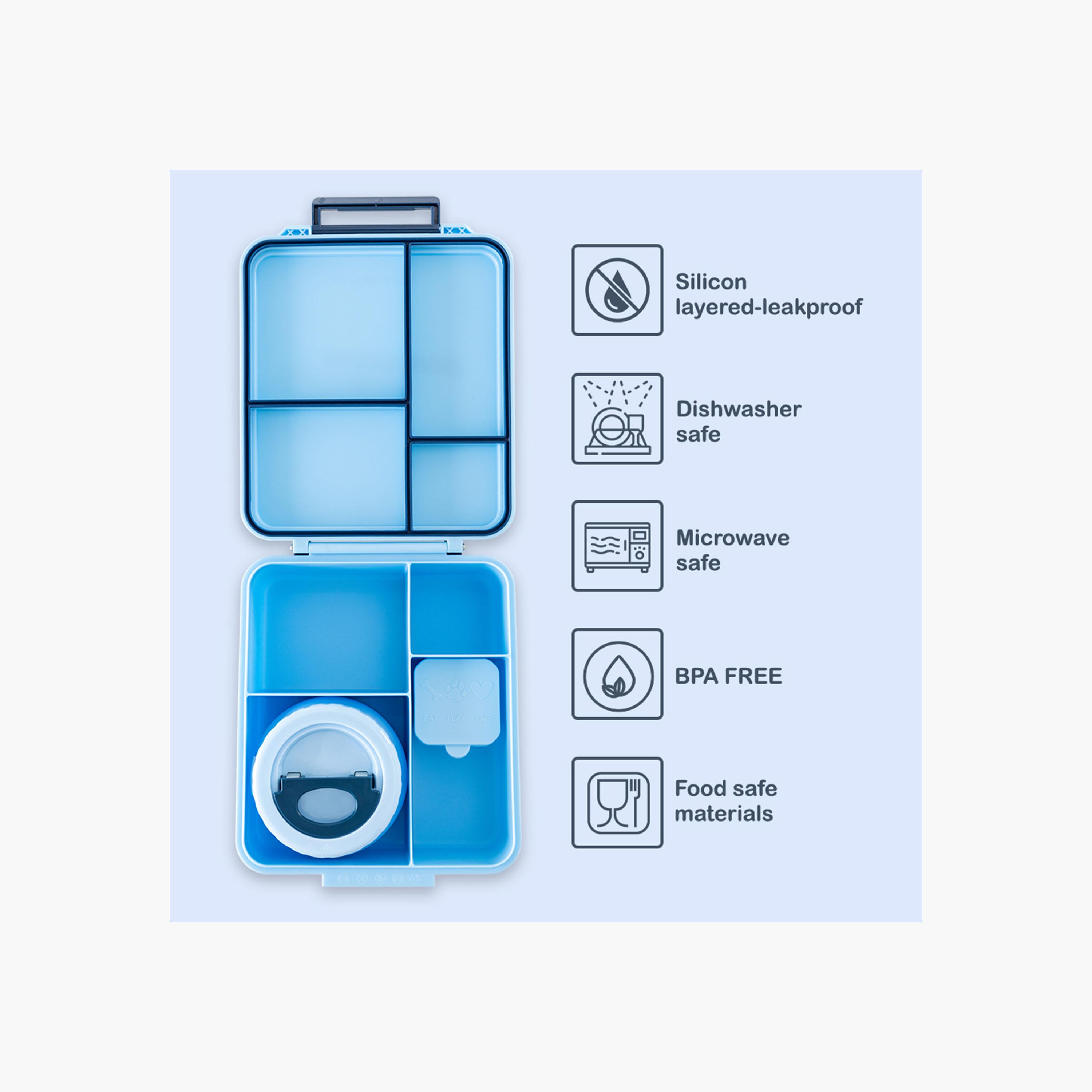 Eazy Kids Jumbo Bento Lunch Box with Steel & Sause Jars Tritan Water Bottle - 850 ml-school-lunchessentials-lunchboxes-image-2