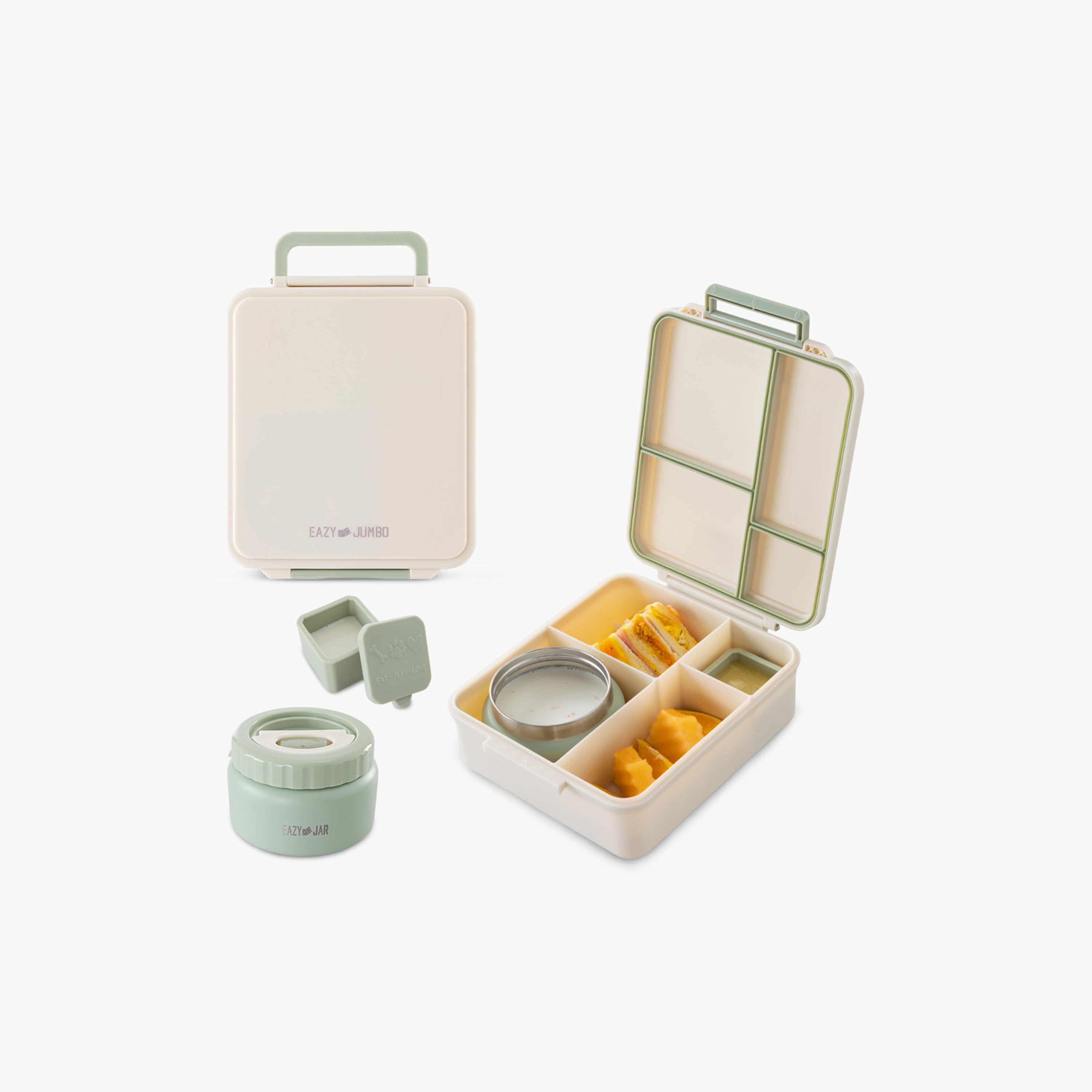 Eazy Kids Jumbo Bento Lunch Box with Steel & Sause Jars Tritan Water Bottle - 850 ml-school-lunchessentials-lunchboxes-image-11