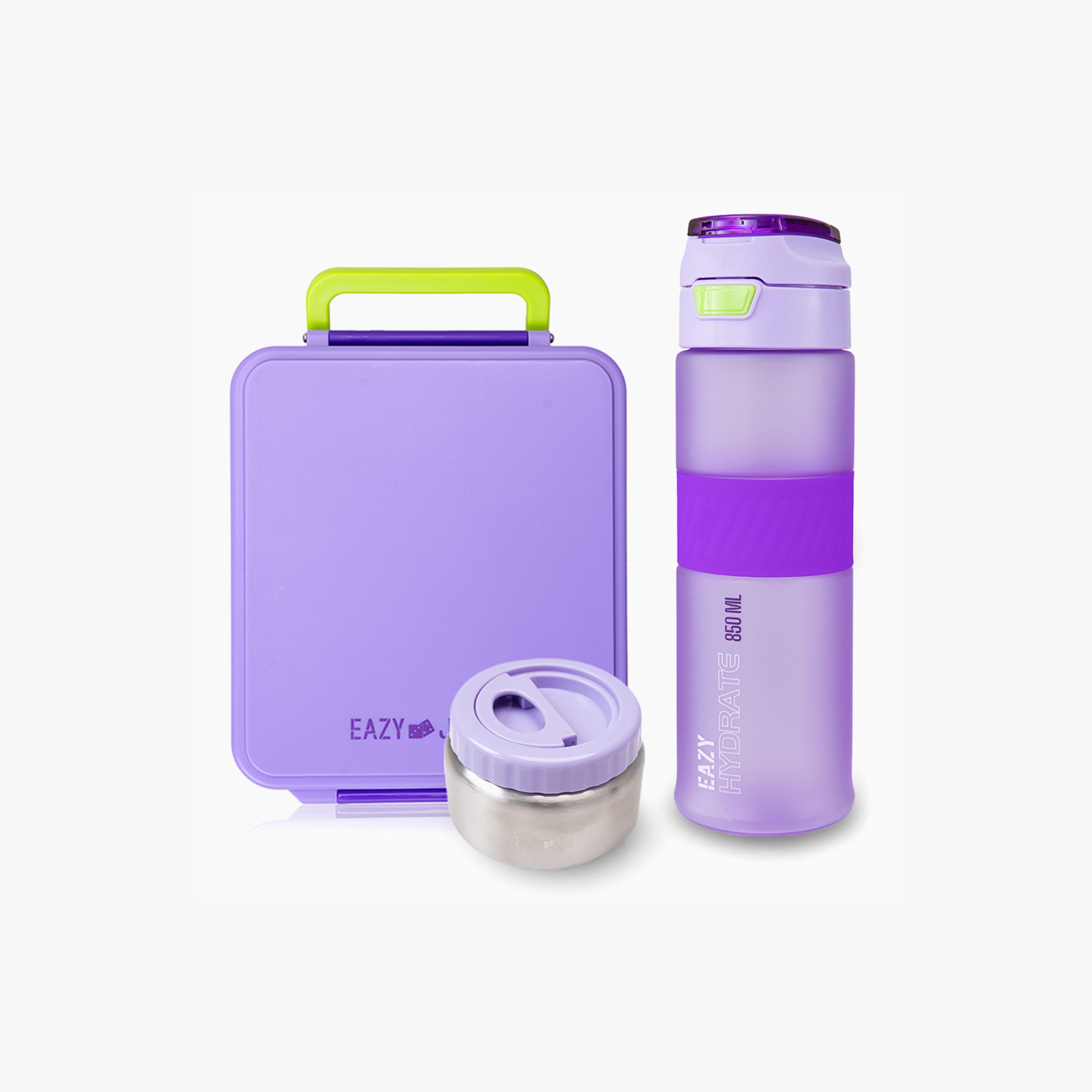 Eazy Kids Jumbo Bento Lunch Box with Storage Jar & Tritan Water Bottle - 850 ml-school-lunchessentials-lunchboxes-image-1