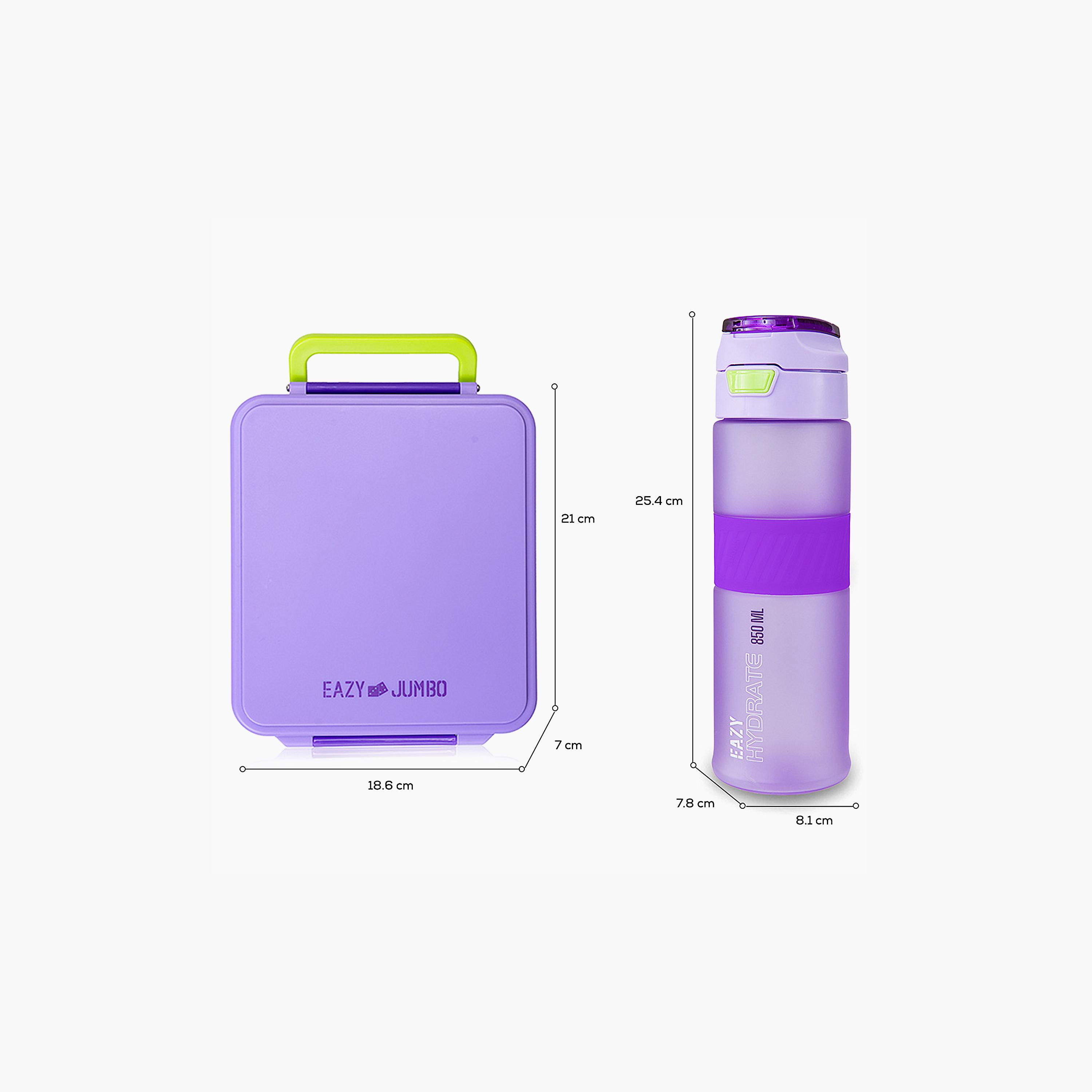 Eazy Kids Jumbo Bento Lunch Box with Storage Jar & Tritan Water Bottle - 850 ml-school-lunchessentials-lunchboxes-image-6