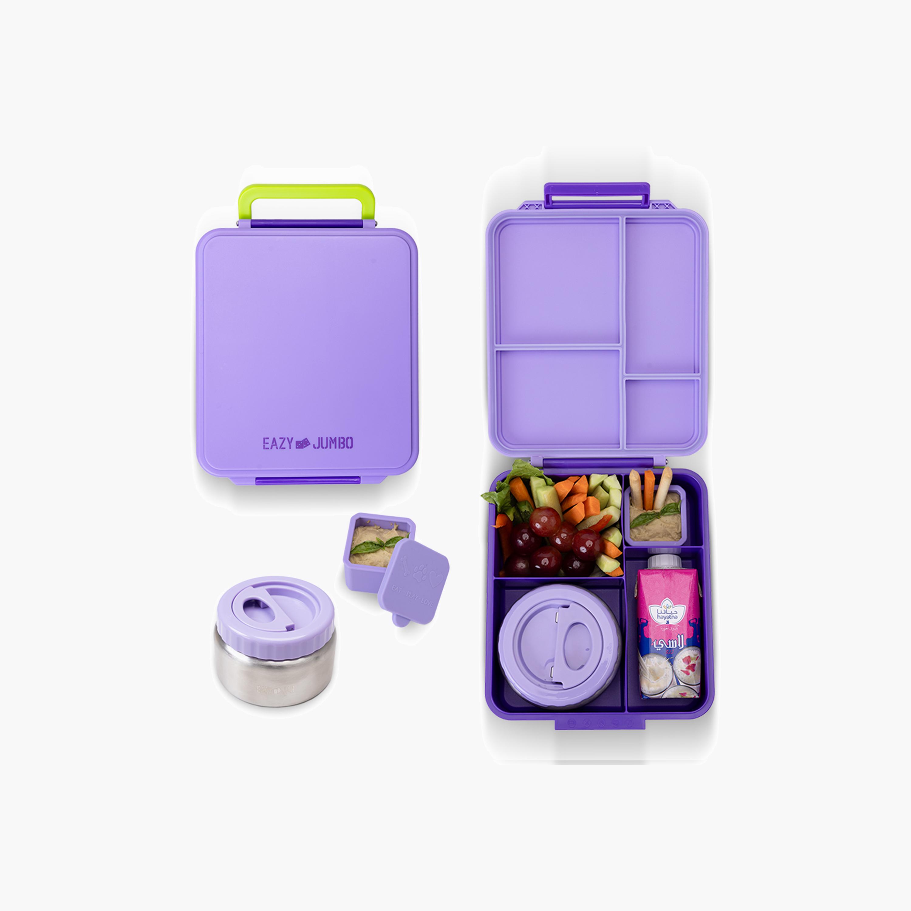 Eazy Kids Jumbo Bento Lunch Box with Storage Jar & Tritan Water Bottle - 850 ml-school-lunchessentials-lunchboxes-image-7