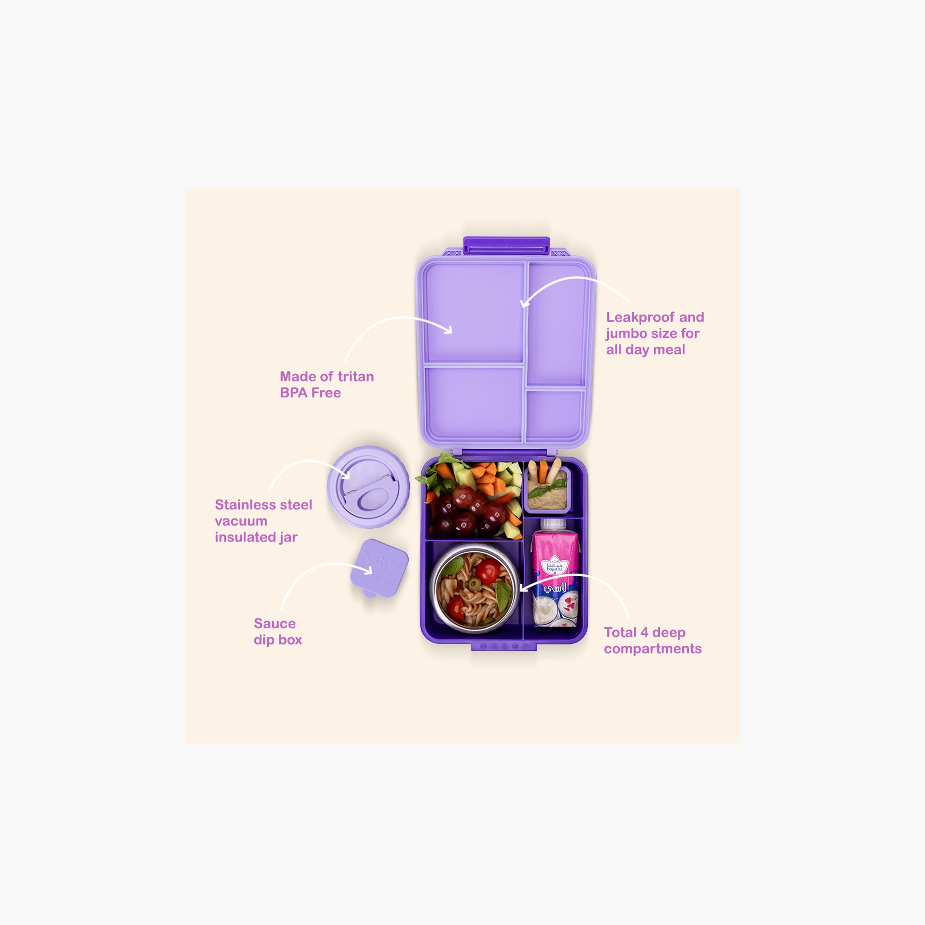 Eazy Kids Jumbo Bento Lunch Box with Storage Jar & Tritan Water Bottle - 850 ml-school-lunchessentials-lunchboxes-image-9