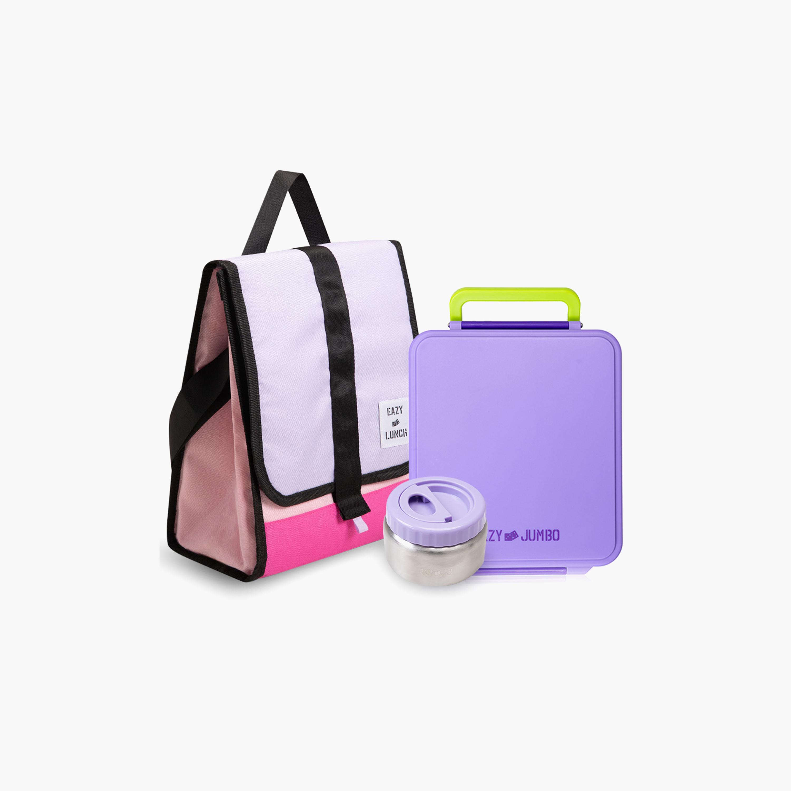 حقيبة غداء عازلة للحرارة مع علبة تخزين وصندوق غداء بينتو حجم جامبو من إيزي كيدز-school-lunchessentials-lunchbags-image-1