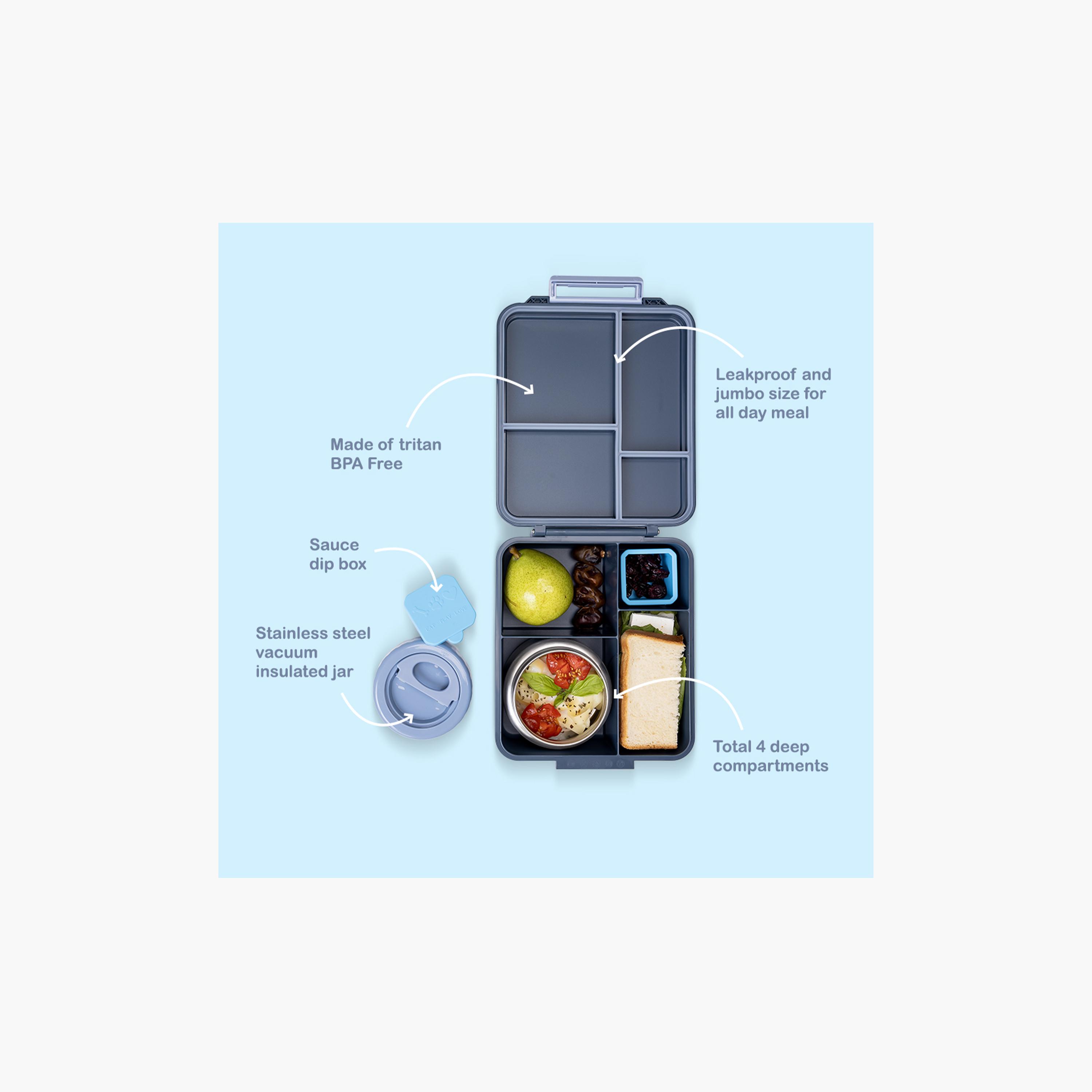 Eazy Kids Jumbo Bento Lunch Box with Storage Jar & Tritan Water Bottle - 850 ml-school-lunchessentials-lunchboxes-image-11