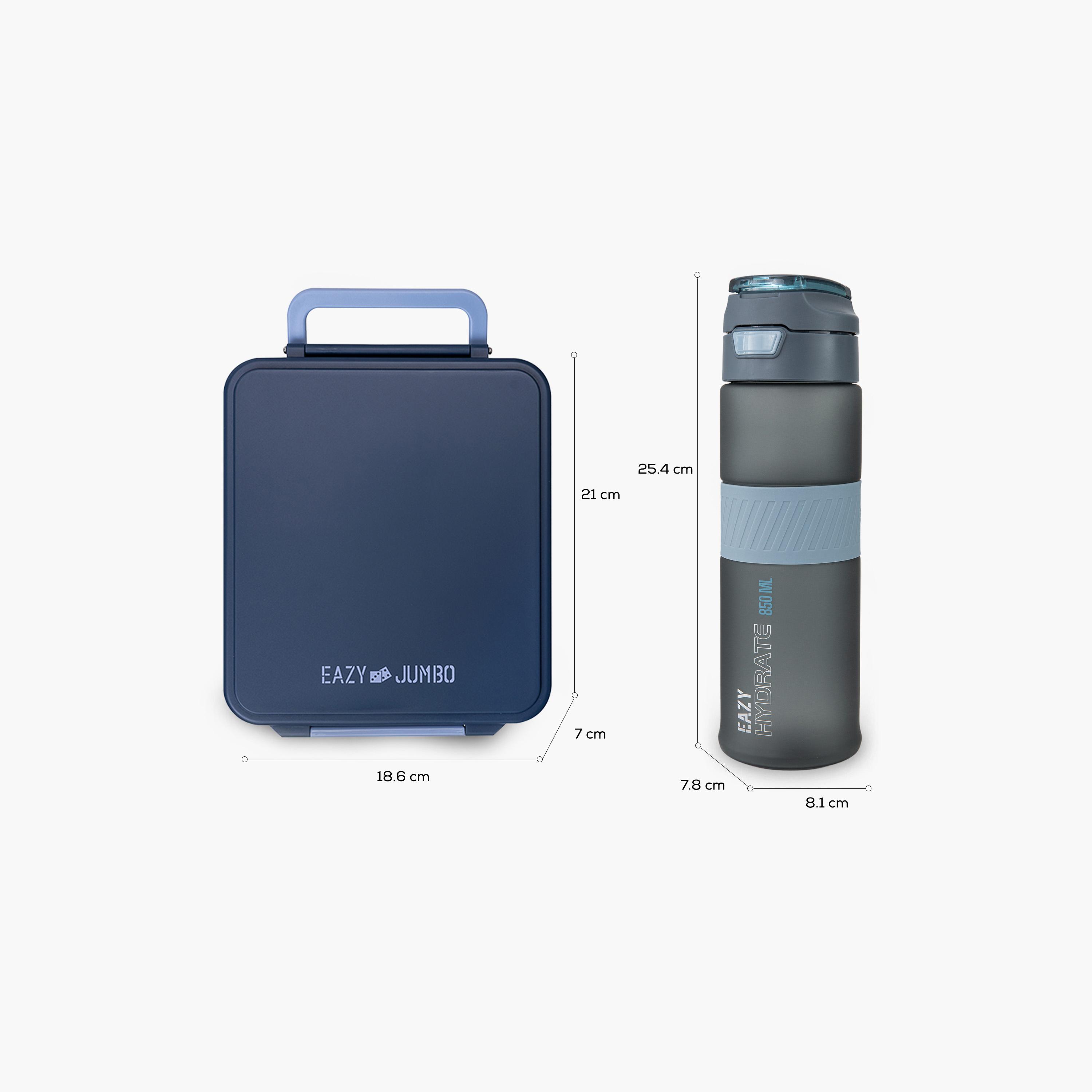 Eazy Kids Jumbo Bento Lunch Box with Storage Jar & Tritan Water Bottle - 850 ml-school-lunchessentials-lunchboxes-image-8
