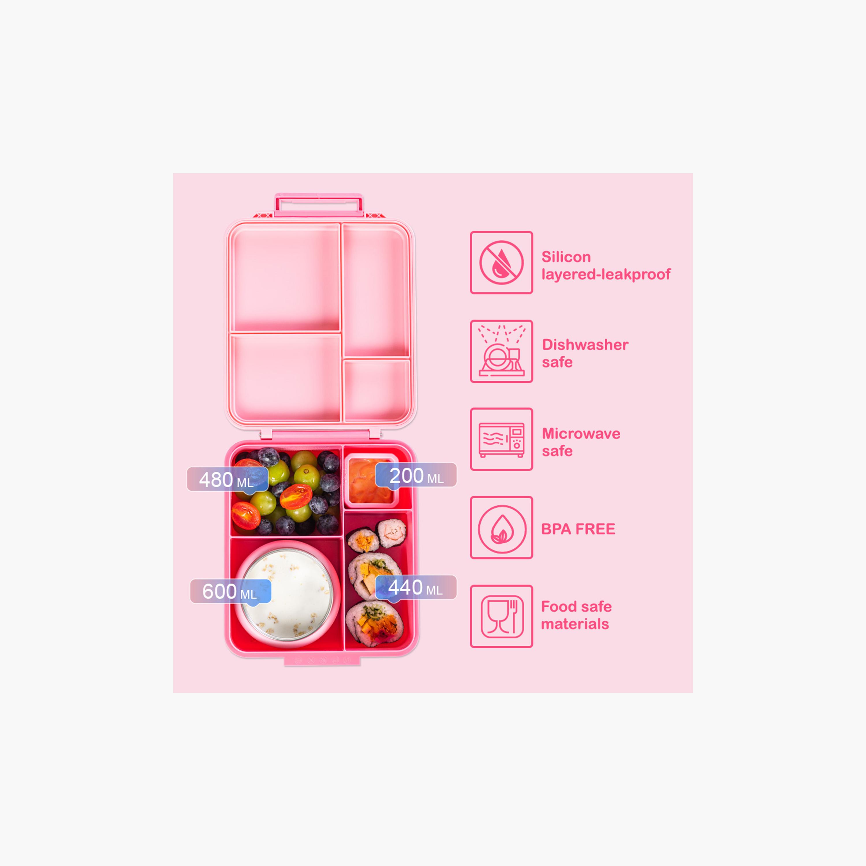 Eazy Kids Jumbo Bento Lunch Box with Storage Jar & Tritan Water Bottle - 850 ml-school-lunchessentials-lunchboxes-image-13