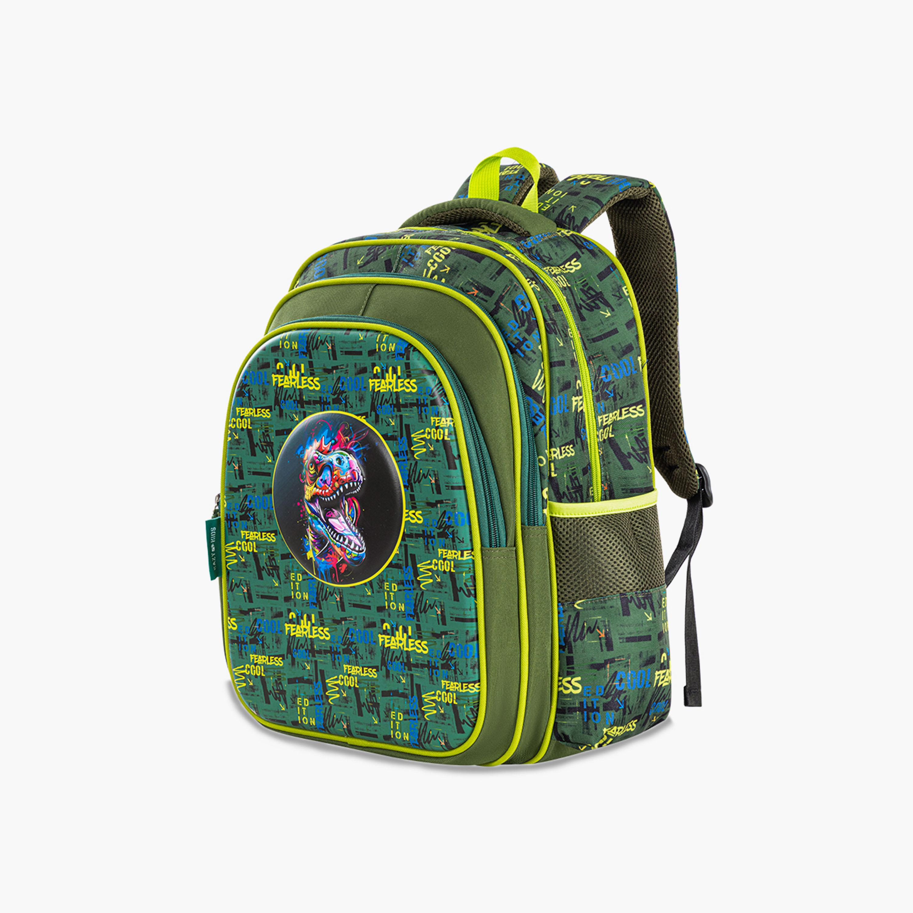 Eazy Kids Dino School Bag & Pencil Case with Bento Lunch Box & Spray Water Bottle-school-bagsandbackpacks-sets-image-10